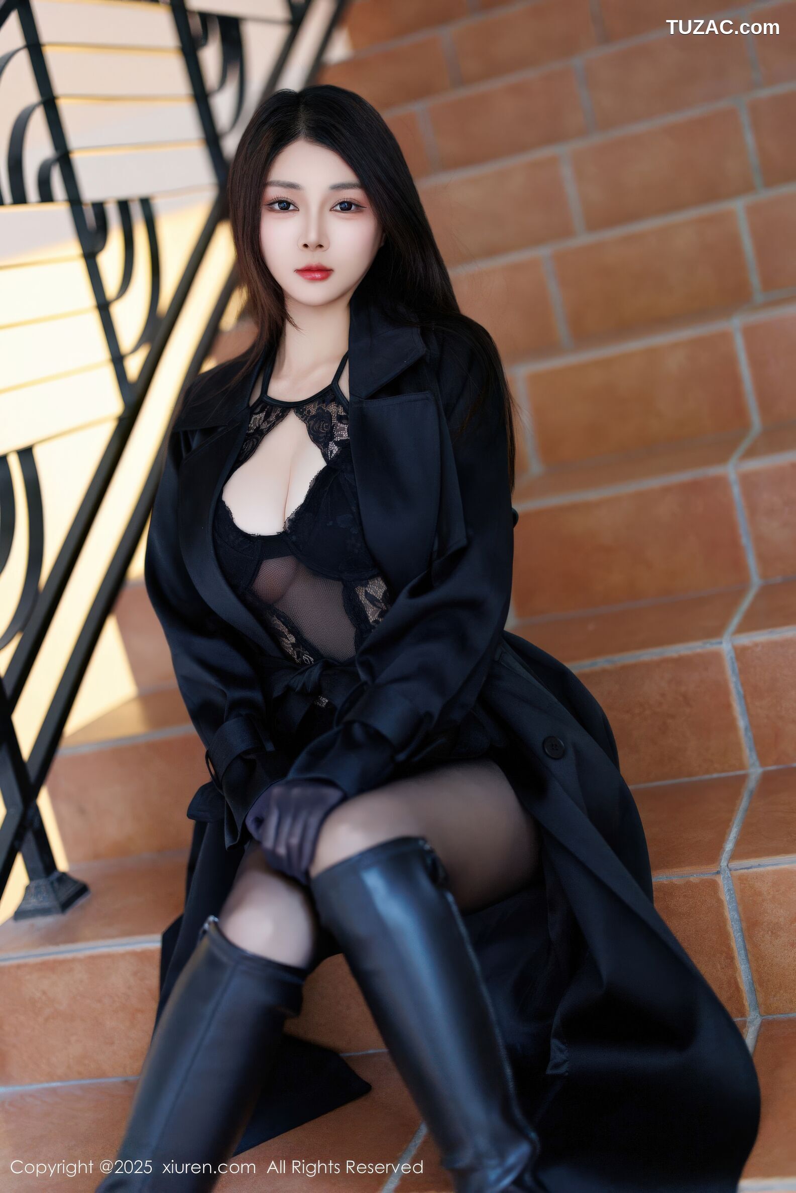 XiuRen秀人网-11114-凯竹-黑色皮大衣黑色情趣内衣-粉色内衣-2025.12.16