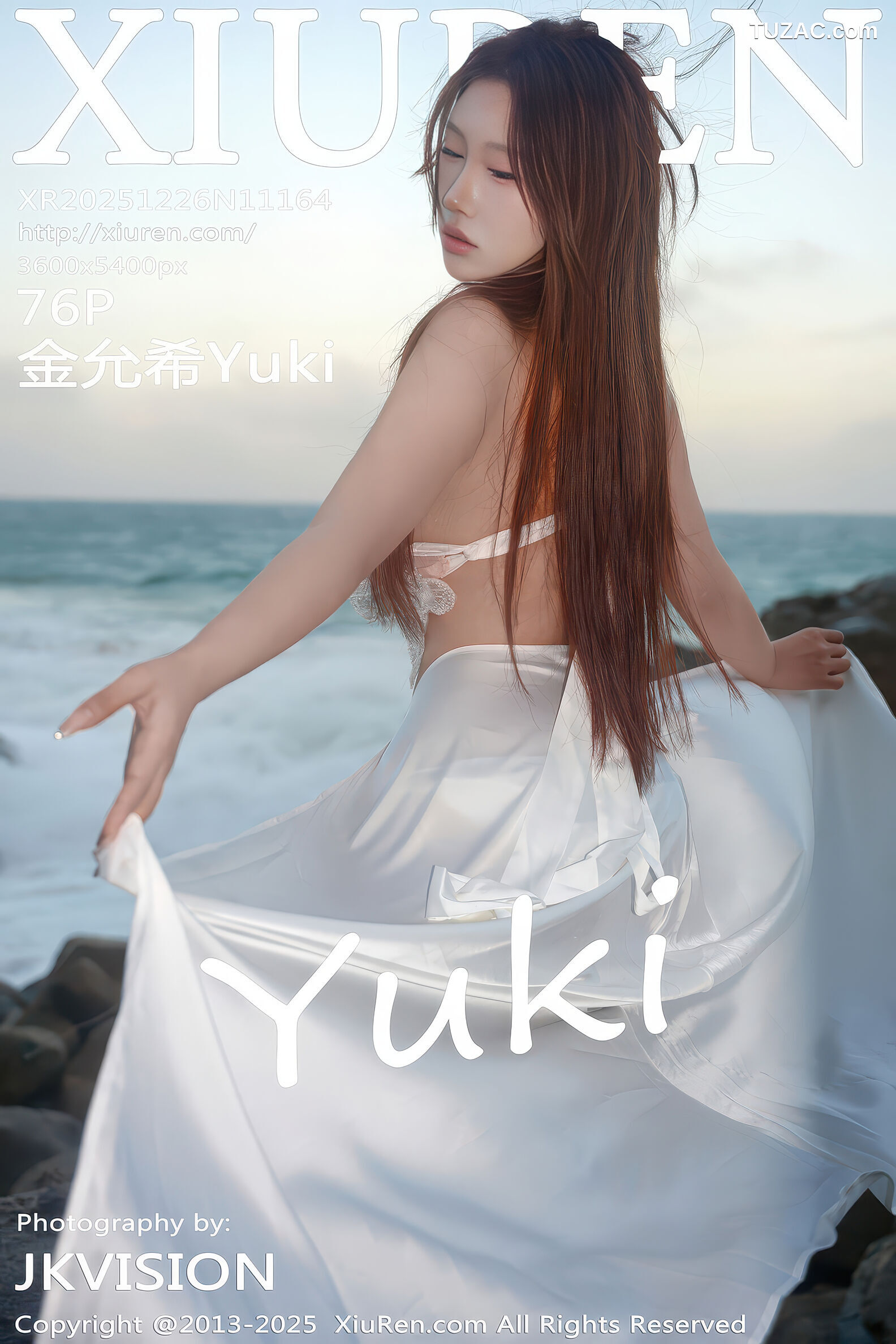 XiuRen秀人网-11164-金允希Yuki-白色泳衣沙滩美女-2025.12.26