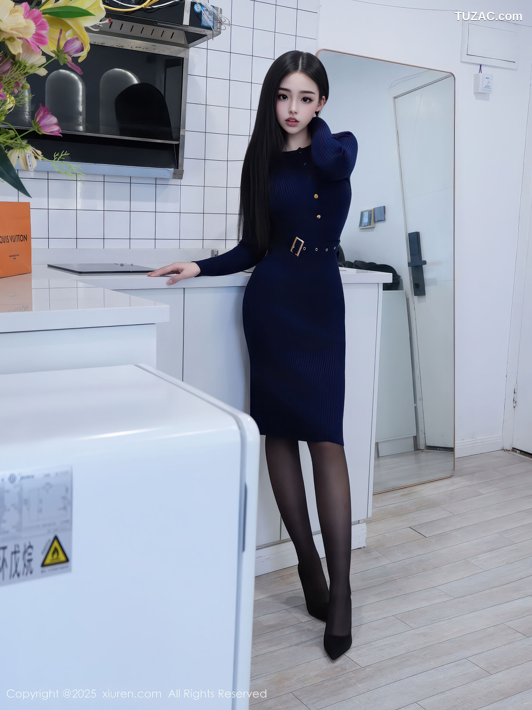 XiuRen秀人网-11173-虞姬无悔-深蓝连衣裙黑丝-2025.12.30