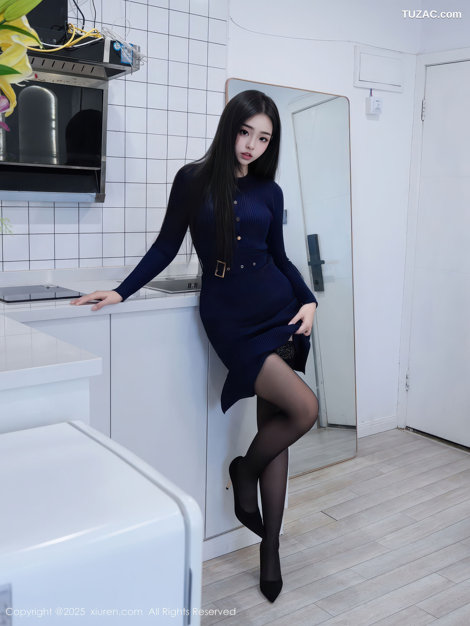 XiuRen秀人网-11173-虞姬无悔-深蓝连衣裙黑丝-2025.12.30
