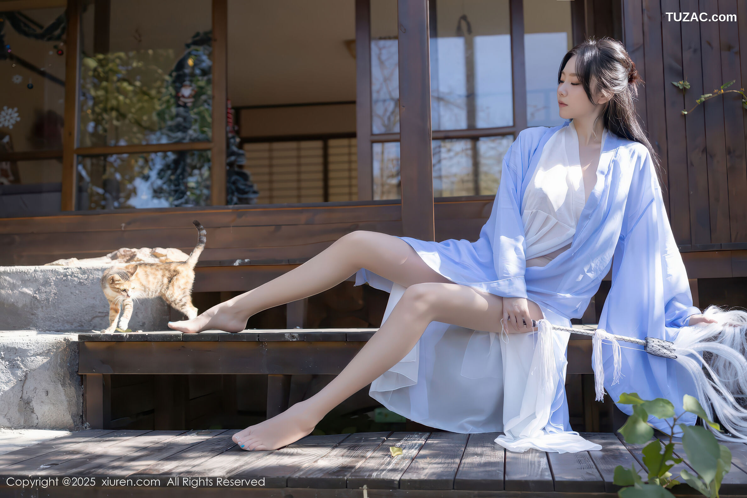 XiuRen秀人网-11178-安然anran-古风淡蓝道服白纱亵衣-2025.12.30