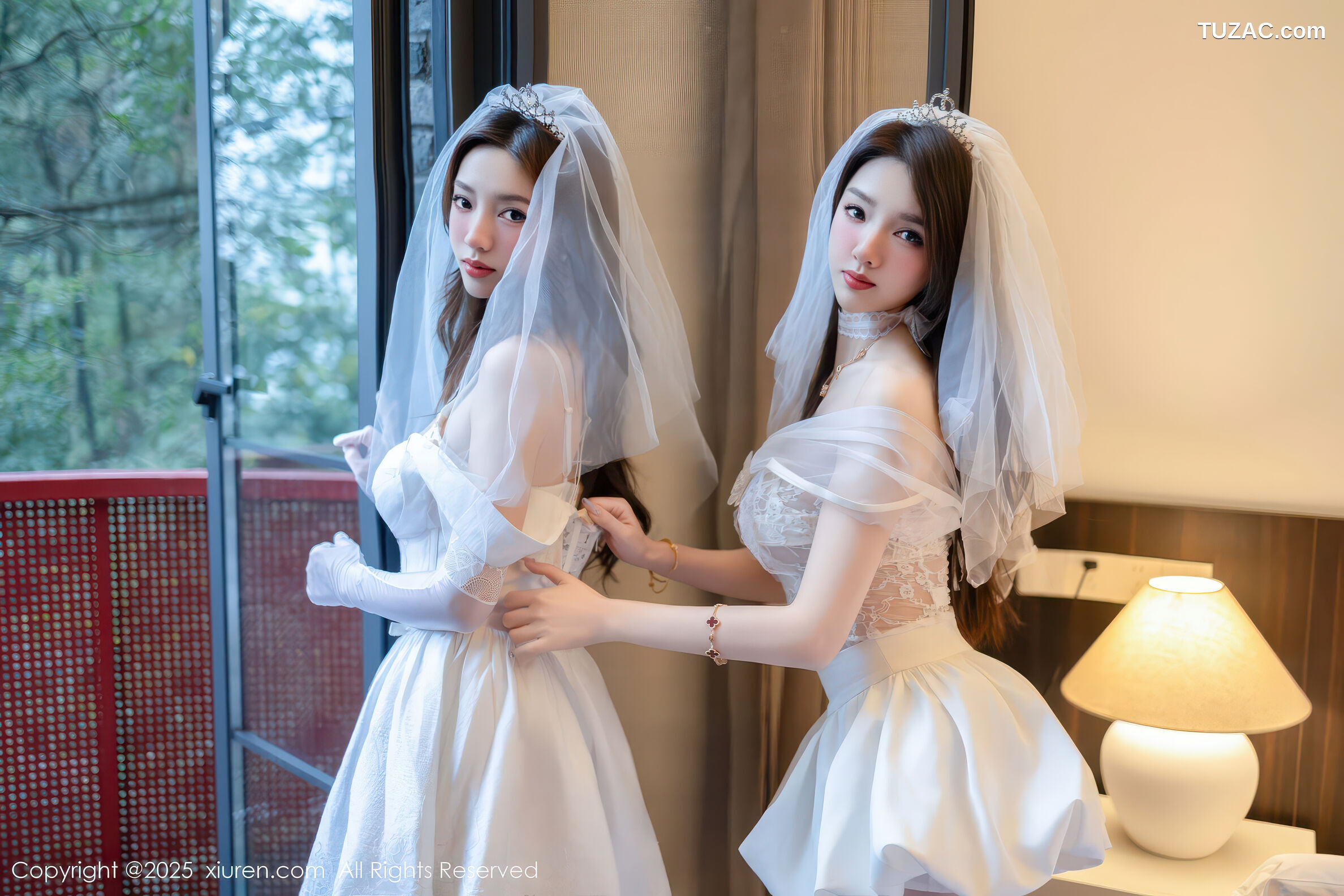XiuRen秀人网-11184-Twins天夭桃桃-姐妹花白色蕾丝婚纱-2025.12.31