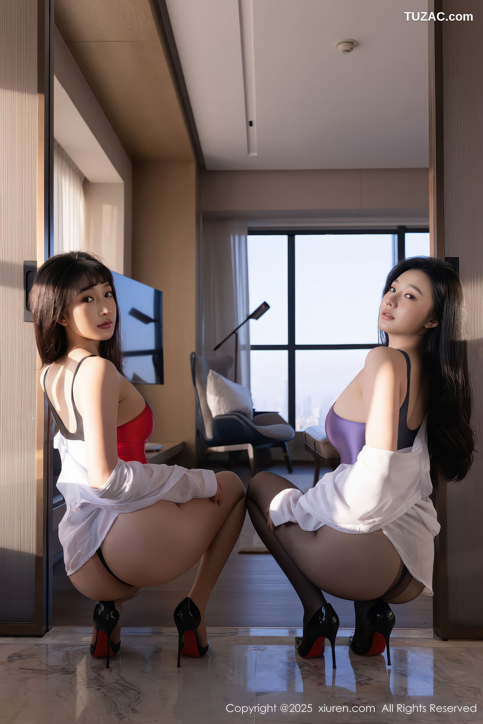 XiuRen秀人网-11188-陆萱萱-安然anran-白衬衫死库水姐妹花-2025.12.31