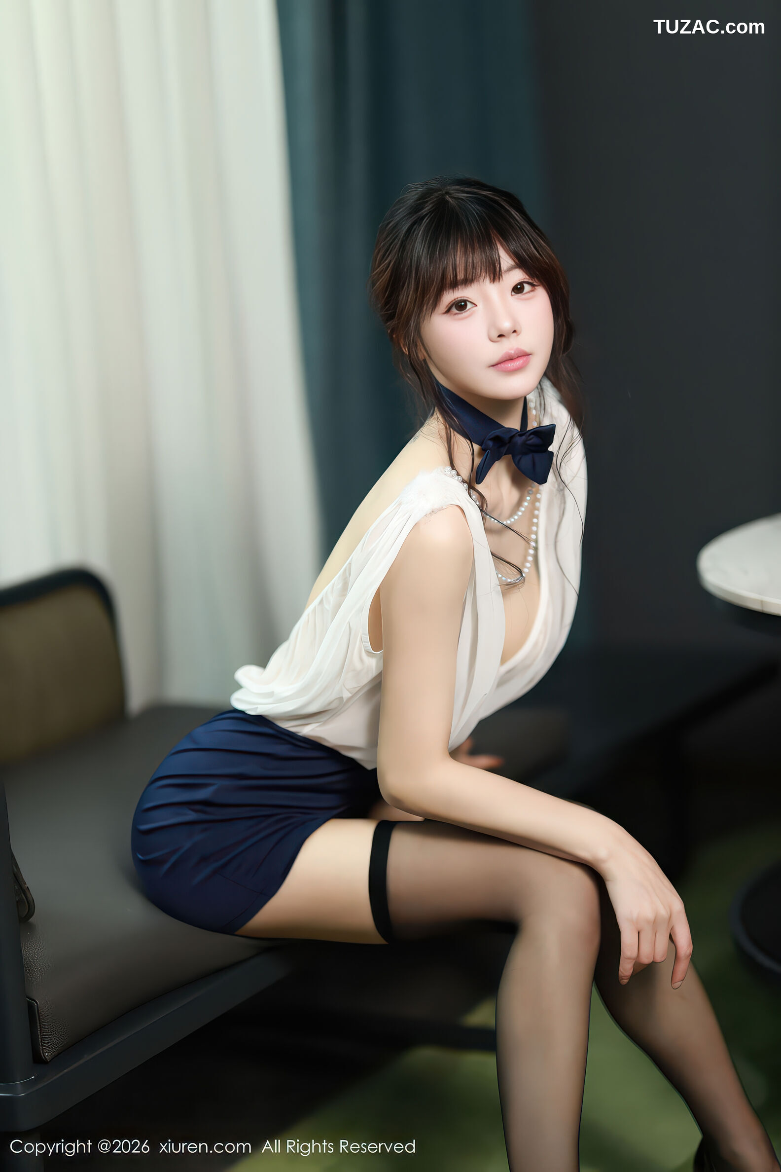 XiuRen秀人网-11191-佘贝拉-Bella-轻透白纱衣蓝色包臀裙水绿比基尼-2026.01.05