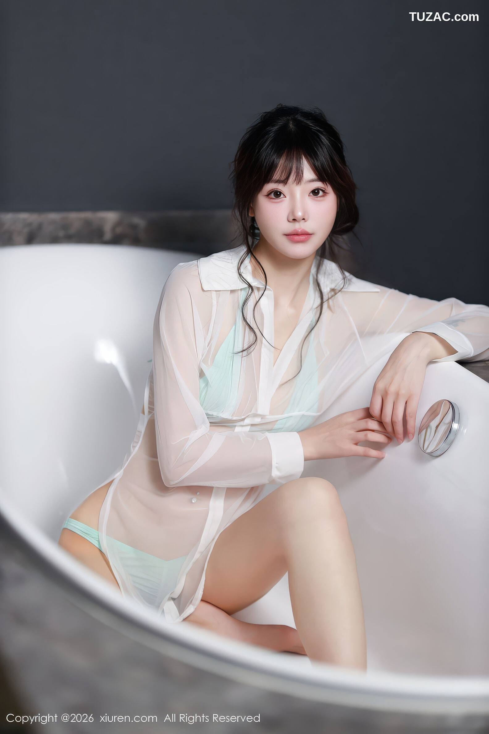 XiuRen秀人网-11191-佘贝拉-Bella-轻透白纱衣蓝色包臀裙水绿比基尼-2026.01.05