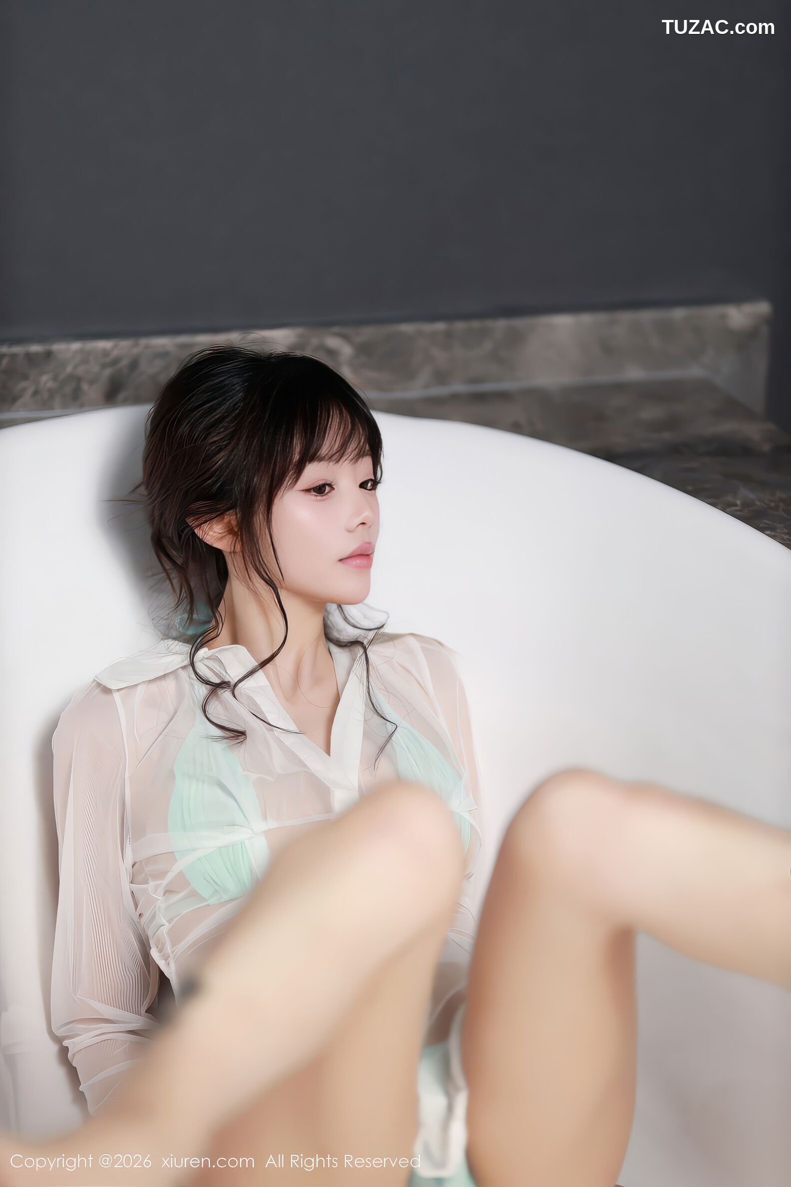 XiuRen秀人网-11191-佘贝拉-Bella-轻透白纱衣蓝色包臀裙水绿比基尼-2026.01.05
