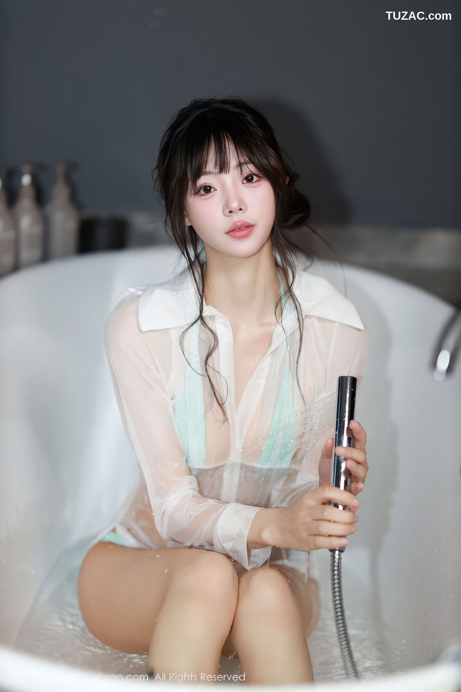 XiuRen秀人网-11191-佘贝拉-Bella-轻透白纱衣蓝色包臀裙水绿比基尼-2026.01.05