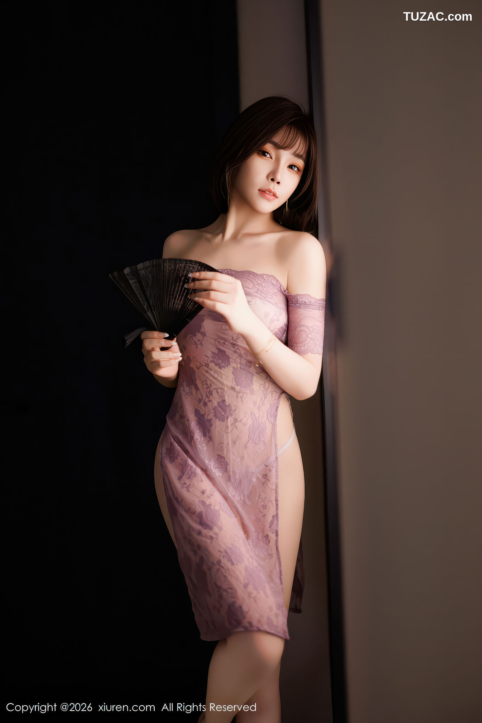 XiuRen秀人网-11199-莉芝荔枝-紫色情趣纱裙肉色丝袜-2026.01.06
