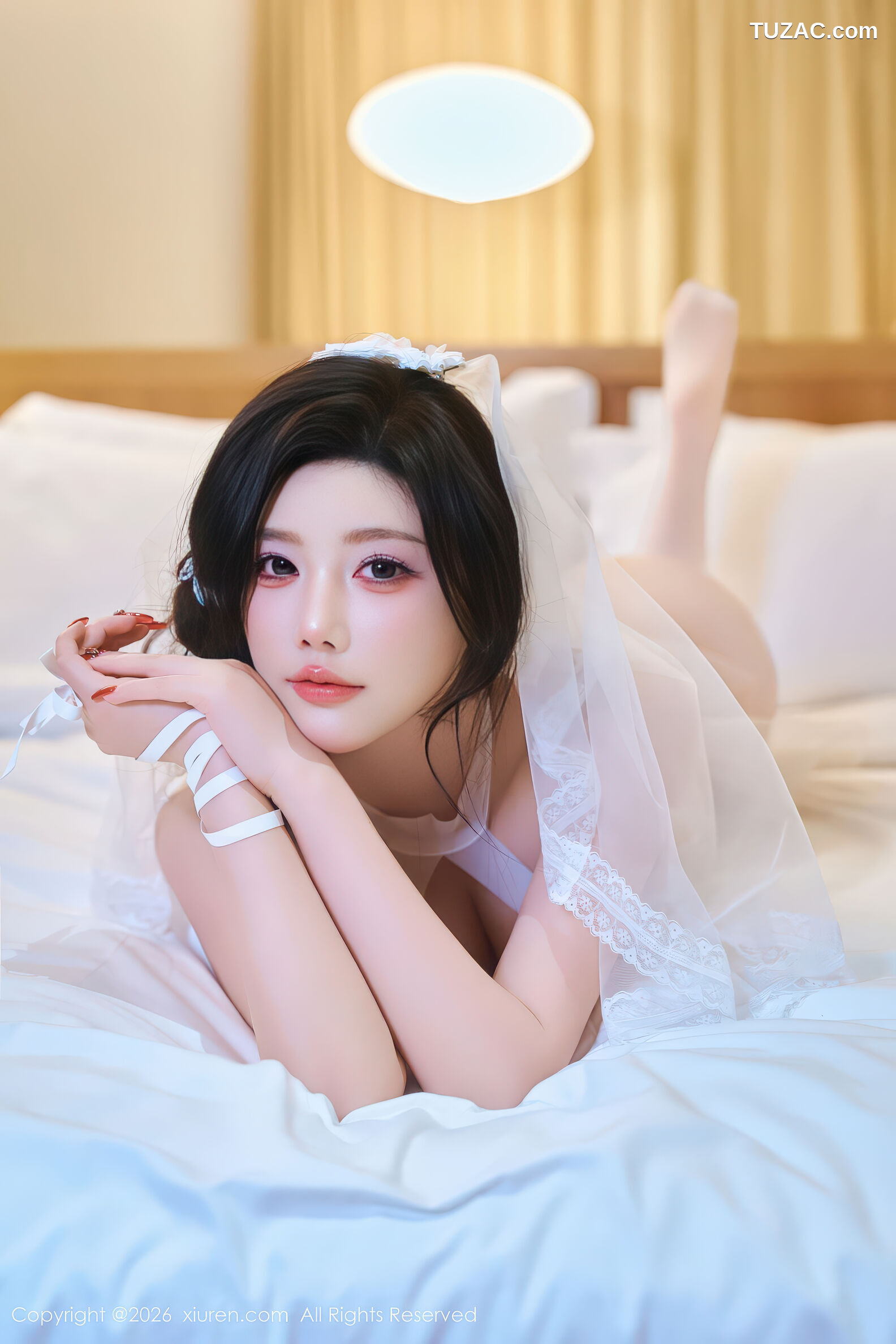XiuRen秀人网-11206-杨晨晨-黄色礼裙白蕾丝情趣内衣头纱-2026.01.07