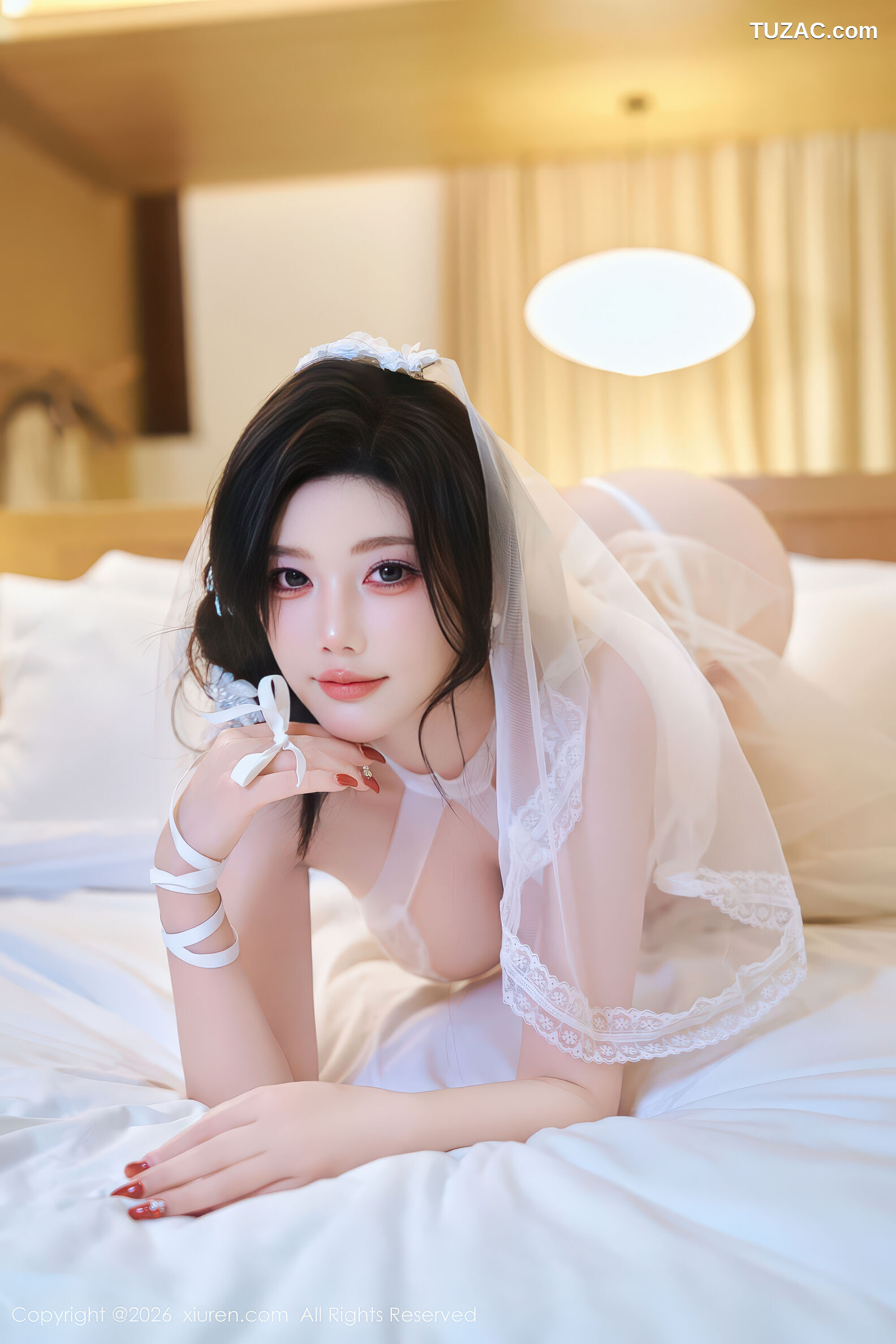 XiuRen秀人网-11206-杨晨晨-黄色礼裙白蕾丝情趣内衣头纱-2026.01.07