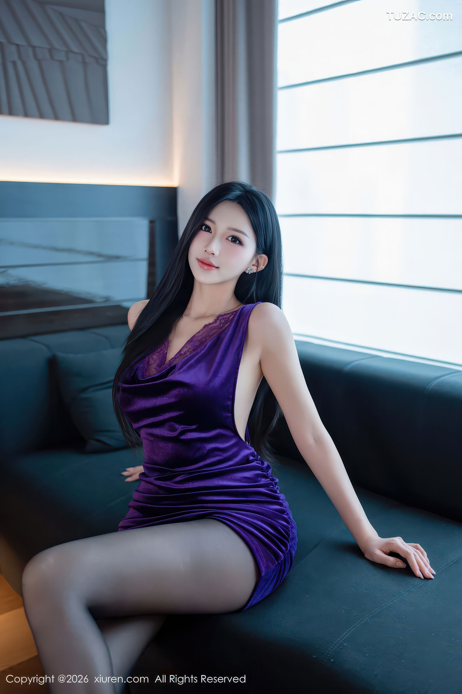 XiuRen秀人网-11212-shelly诗莉-紫色露背连衣短裙黑丝-2026.01.09