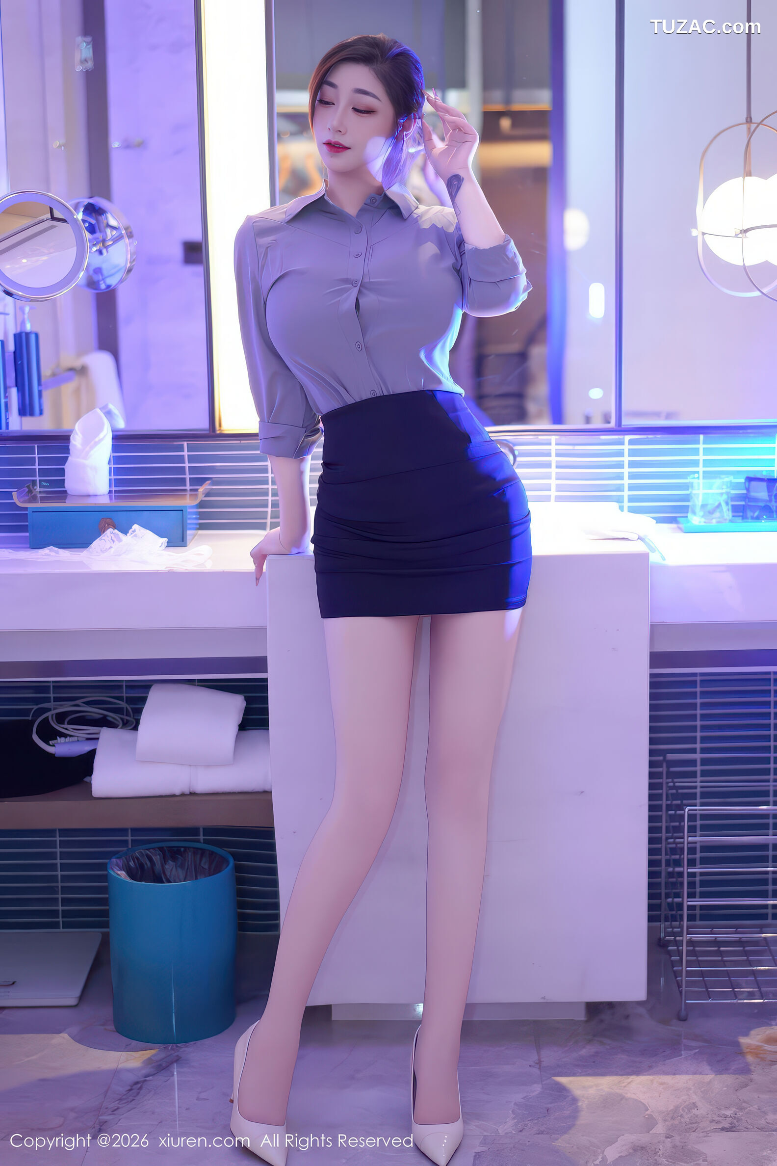 XiuRen秀人网-11213-妲己_Toxic-OL灰衬衫黑短裙肉丝-2026.01.09