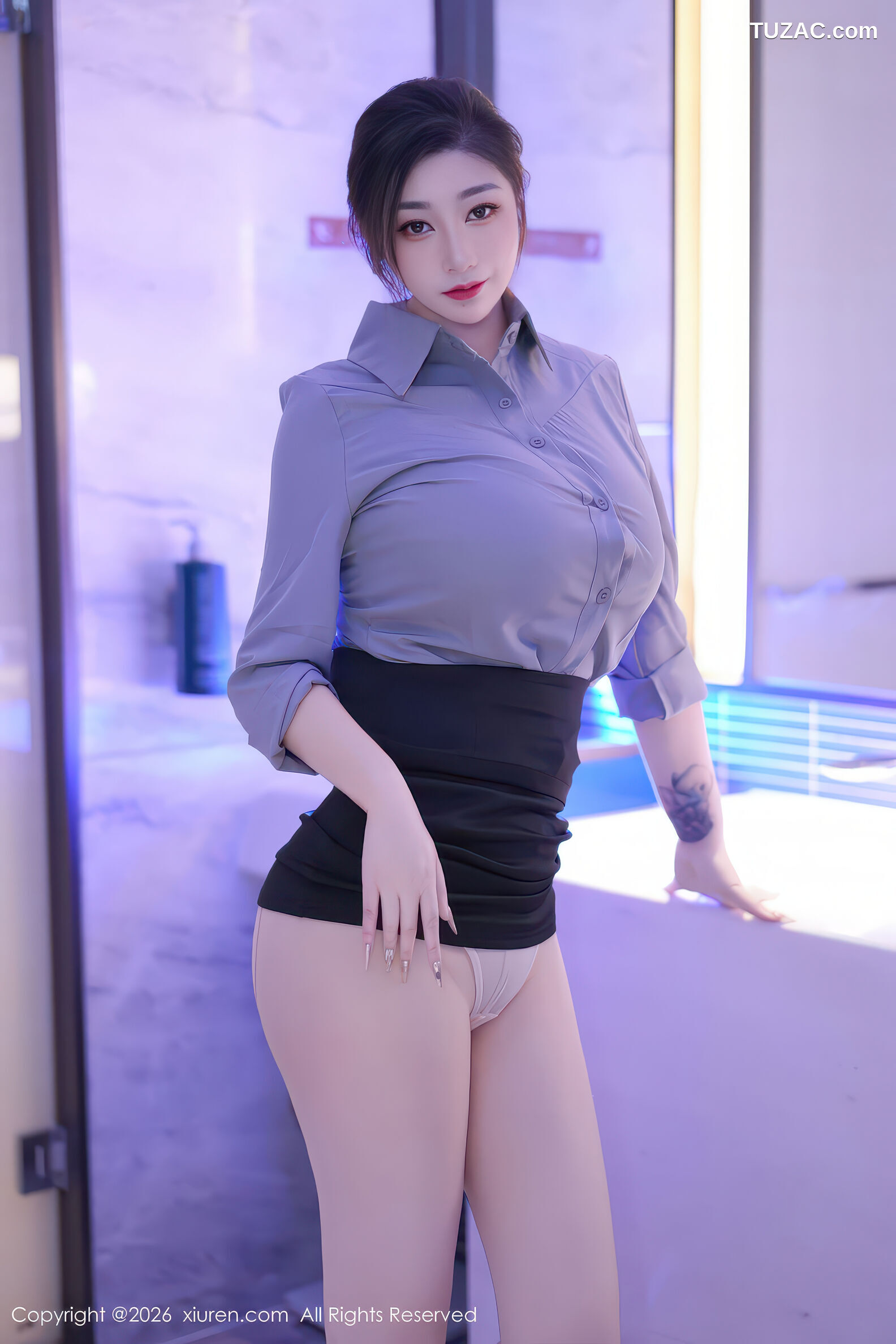 XiuRen秀人网-11213-妲己_Toxic-OL灰衬衫黑短裙肉丝-2026.01.09