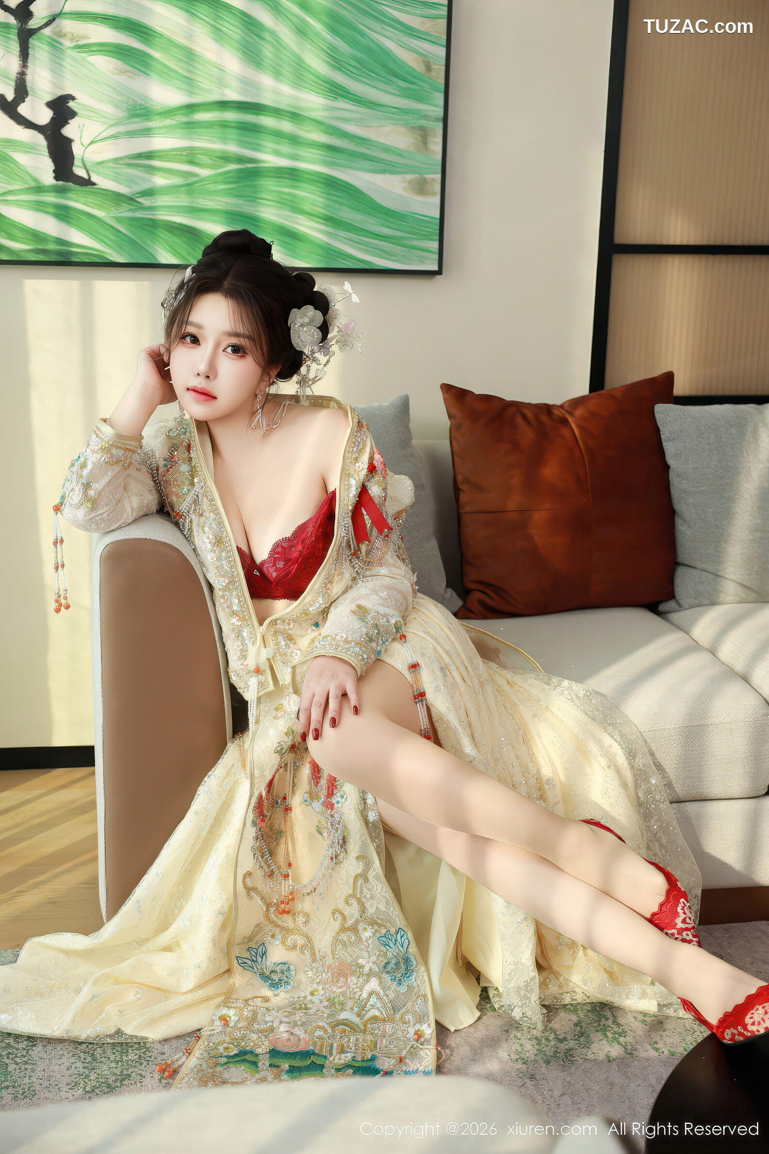XiuRen秀人网-11220-小薯条nienie-绑架剧情-新娘装红内衣-2026.01.12