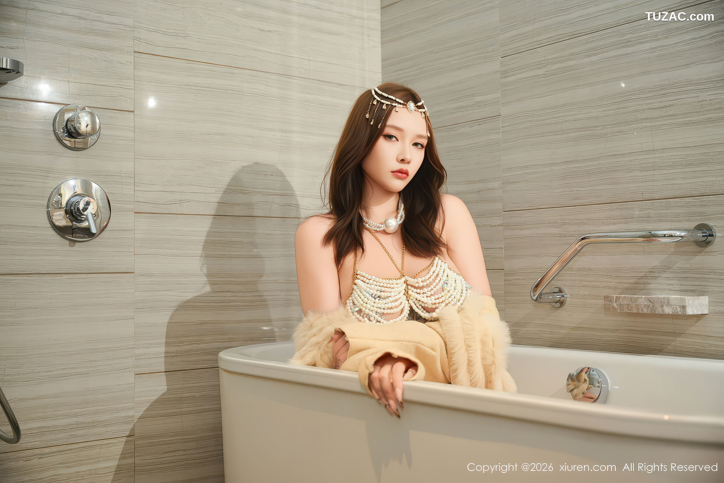 XiuRen秀人网-11228-娜比-白色珍珠内衣爆乳肉丝-2026.01.14
