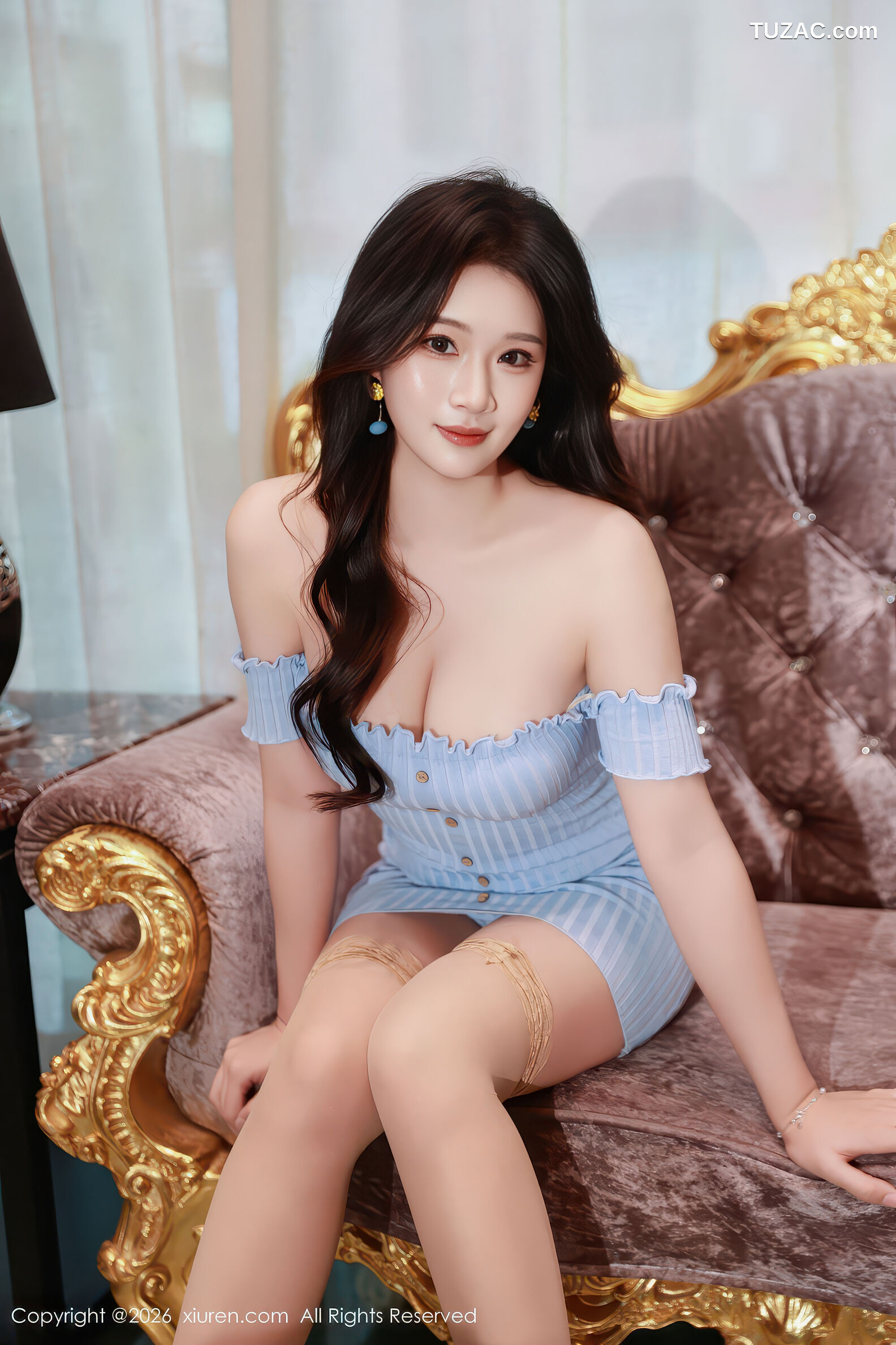 XiuRen秀人网-11238-南乔-蓝色连衣短裙肉丝-2026.01.16