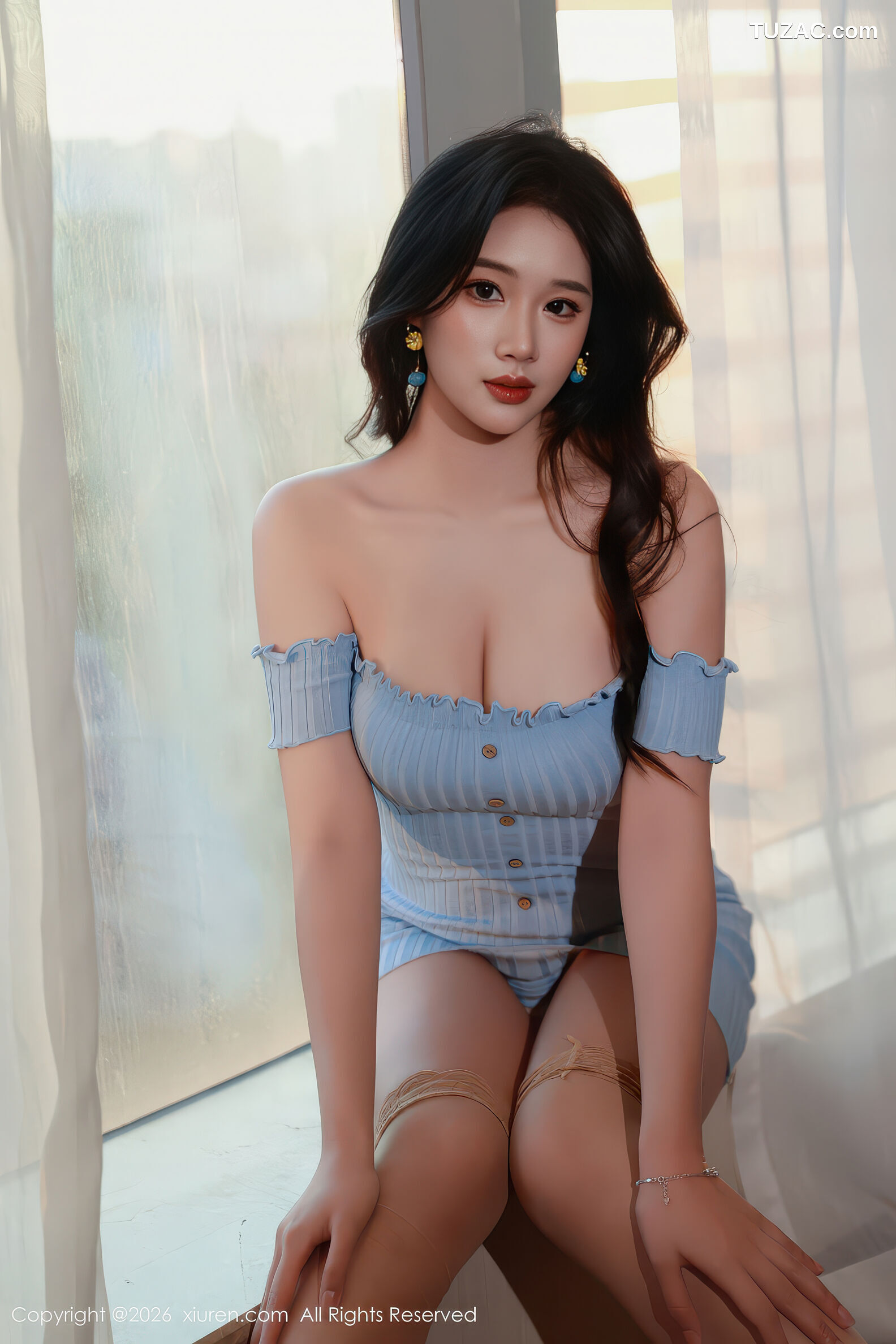 XiuRen秀人网-11238-南乔-蓝色连衣短裙肉丝-2026.01.16