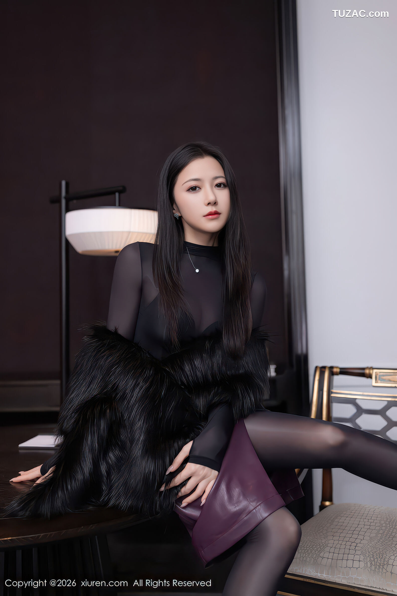 XiuRen秀人网-11245-鱼子酱Fish-黑色内衣连体丝袜-2026.01.16