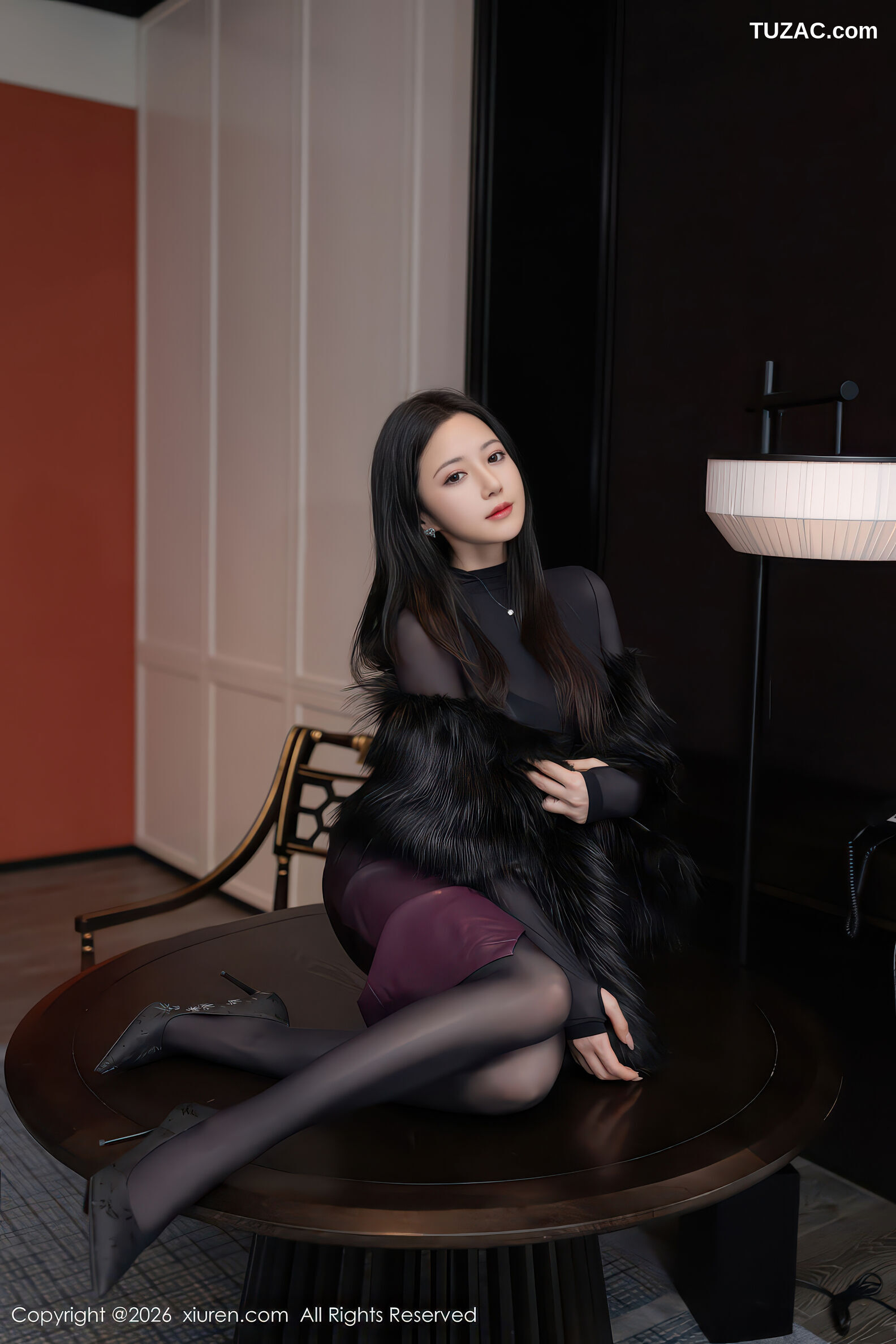 XiuRen秀人网-11245-鱼子酱Fish-黑色内衣连体丝袜-2026.01.16