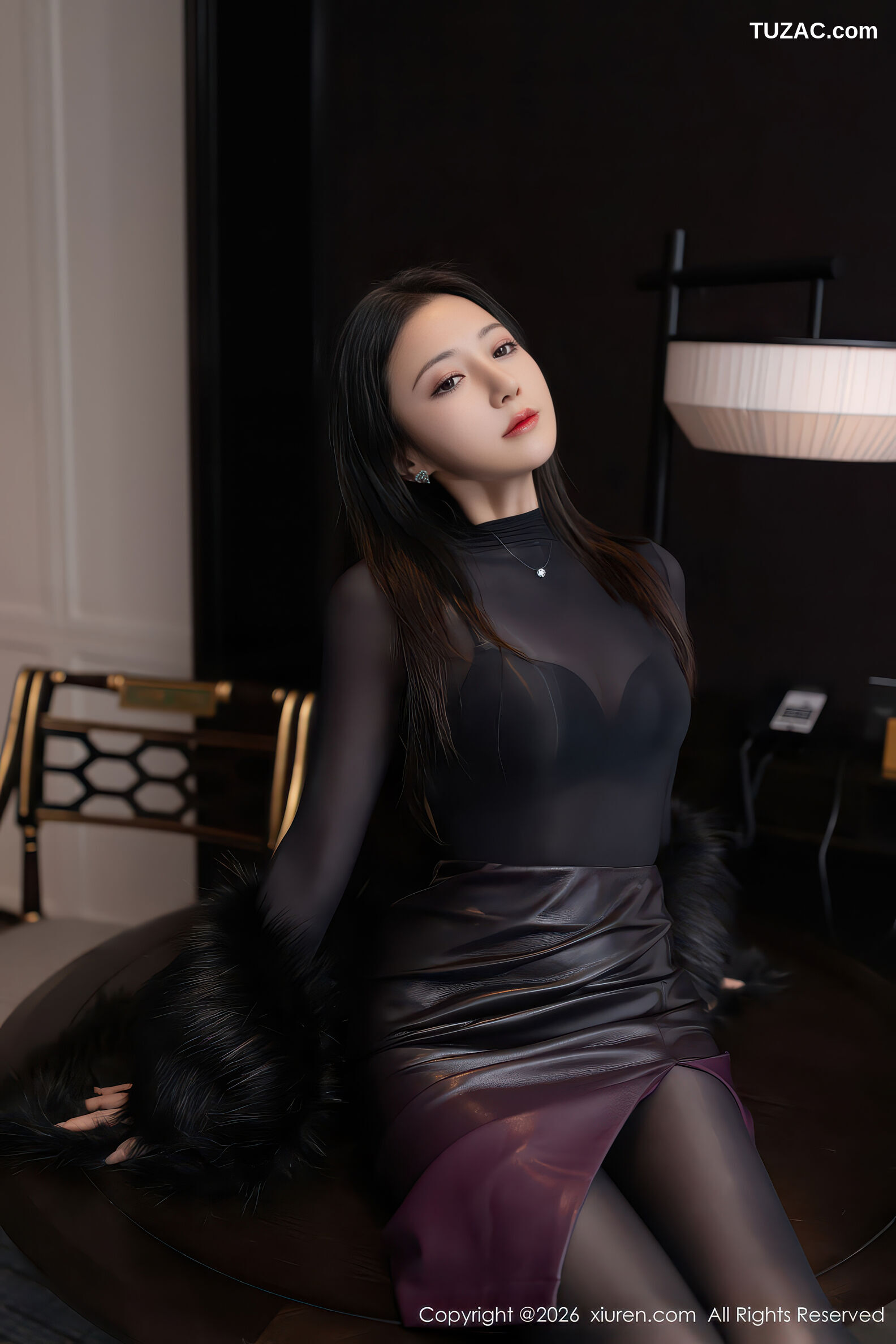 XiuRen秀人网-11245-鱼子酱Fish-黑色内衣连体丝袜-2026.01.16