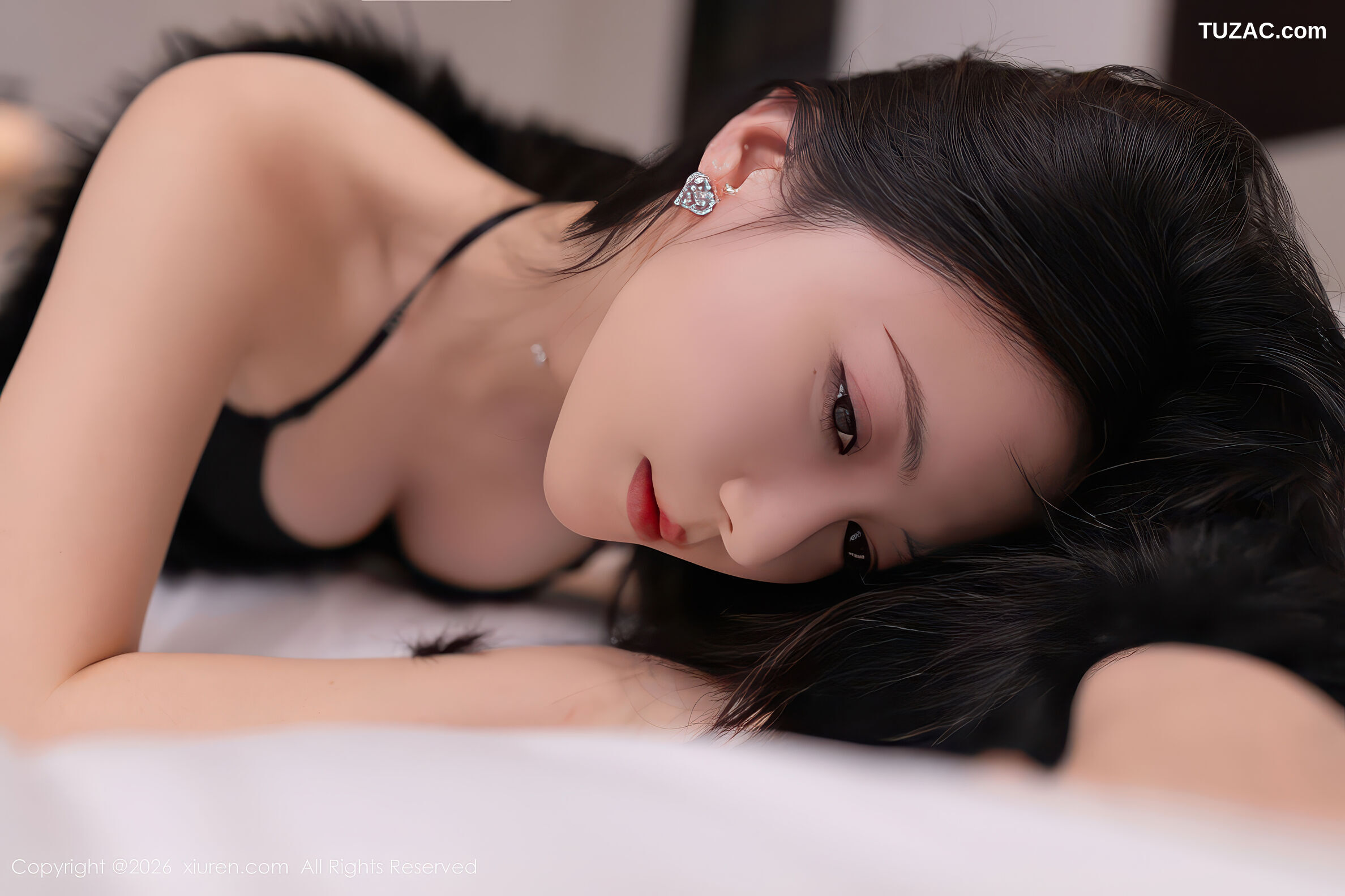 XiuRen秀人网-11245-鱼子酱Fish-黑色内衣连体丝袜-2026.01.16