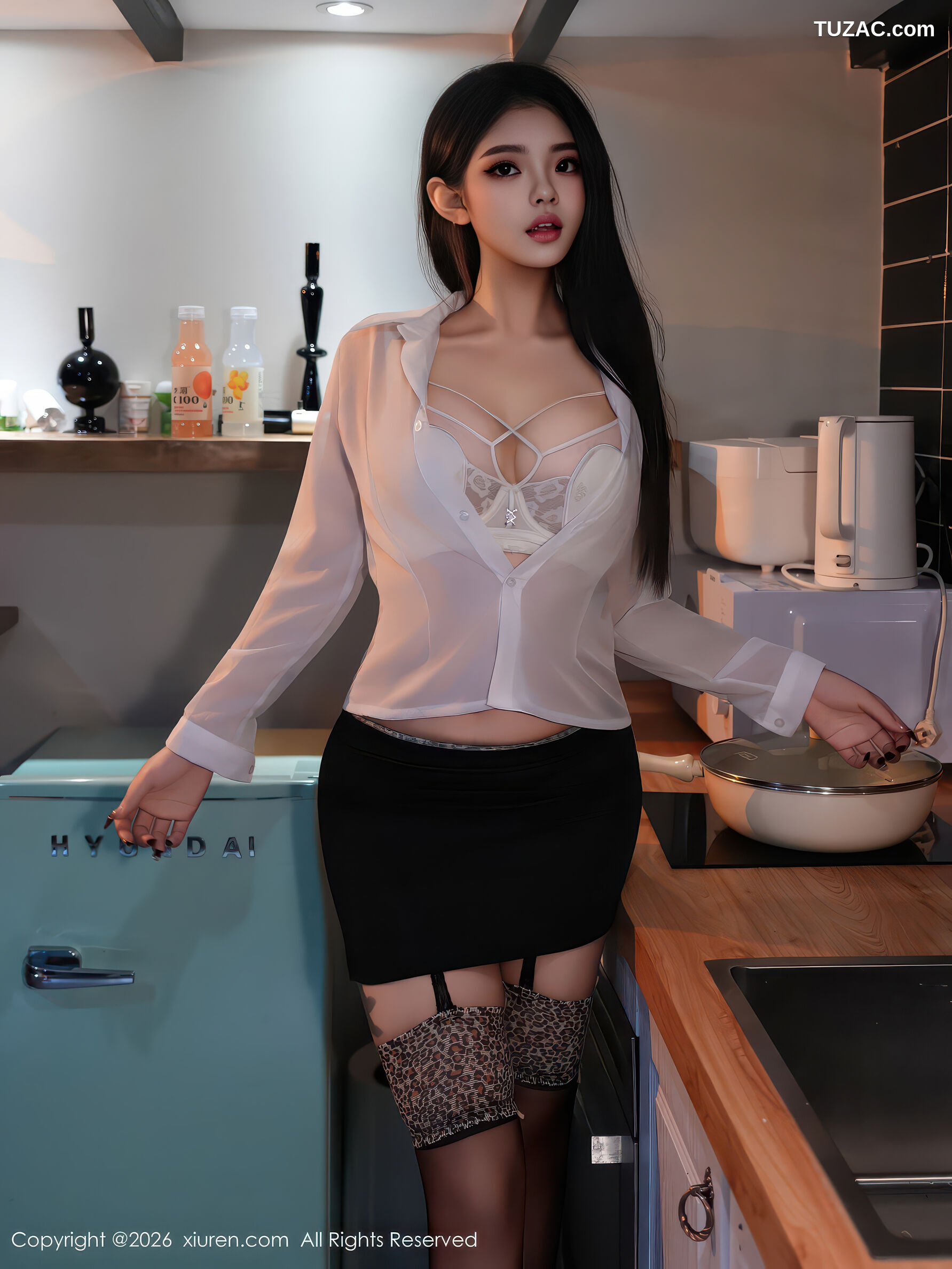 XiuRen秀人网-11251-冬安-轻透白衬衫黑色短裙黑丝-2026.01.20