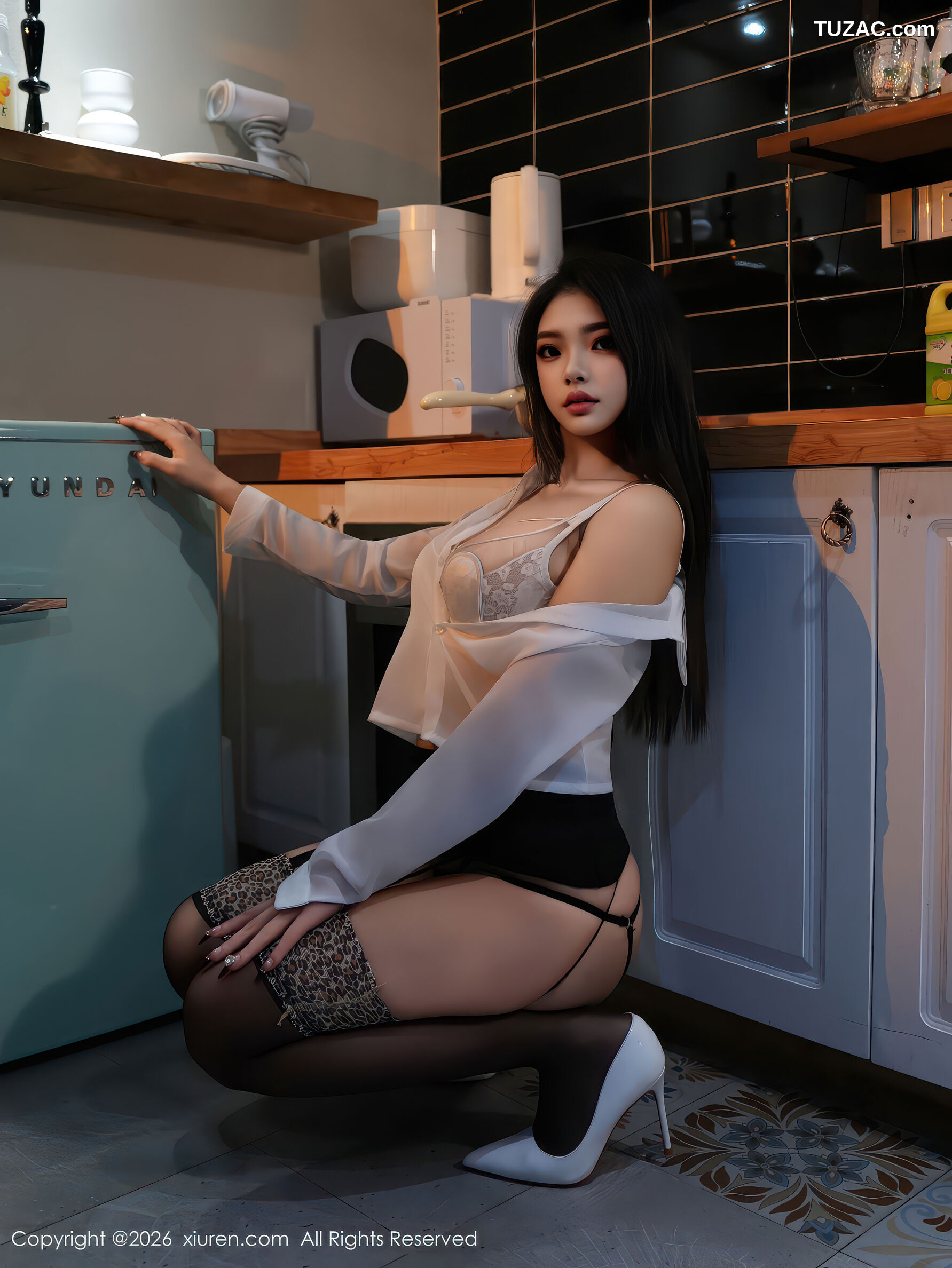 XiuRen秀人网-11251-冬安-轻透白衬衫黑色短裙黑丝-2026.01.20