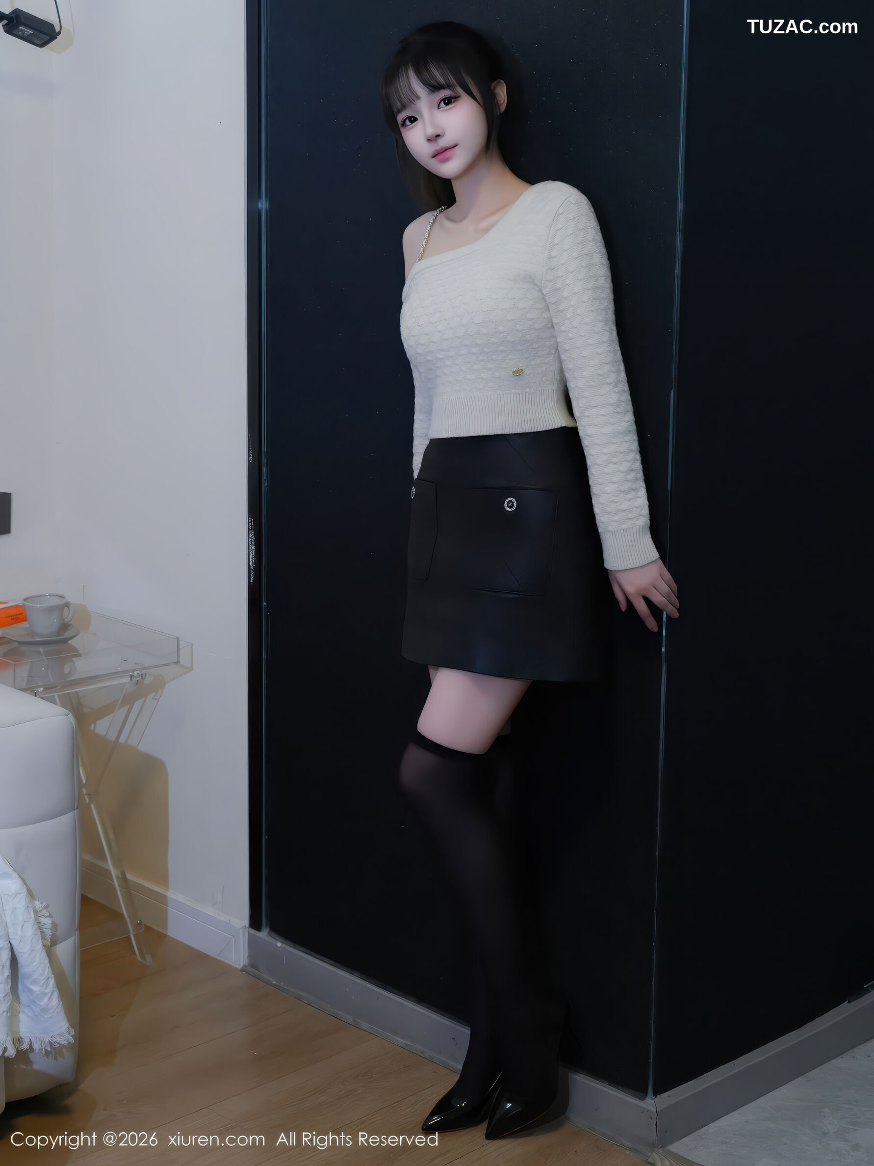 XiuRen秀人网-11254-沈蜜儿-白T黑短裙黑丝-2026.01.21