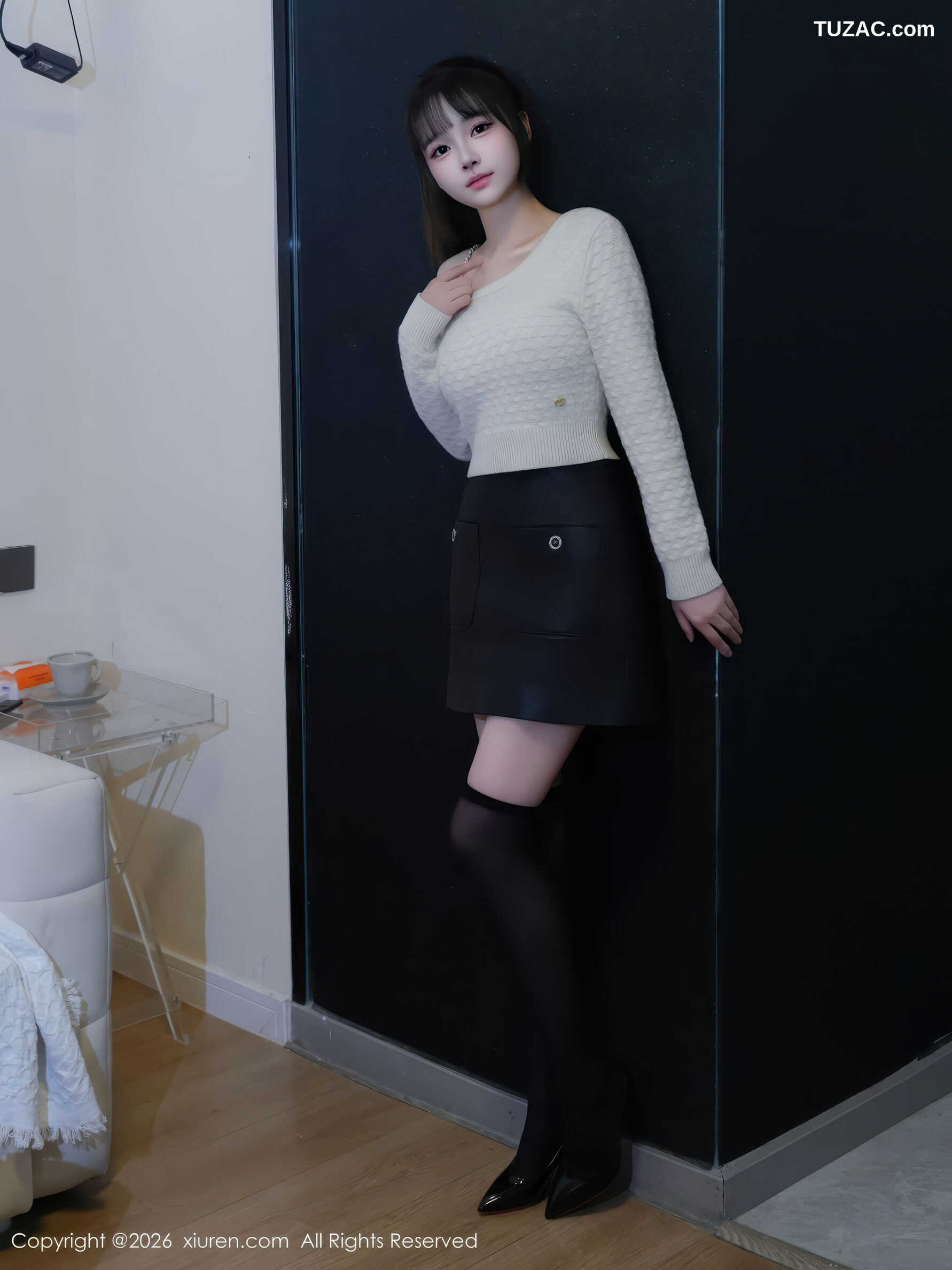 XiuRen秀人网-11254-沈蜜儿-白T黑短裙黑丝-2026.01.21