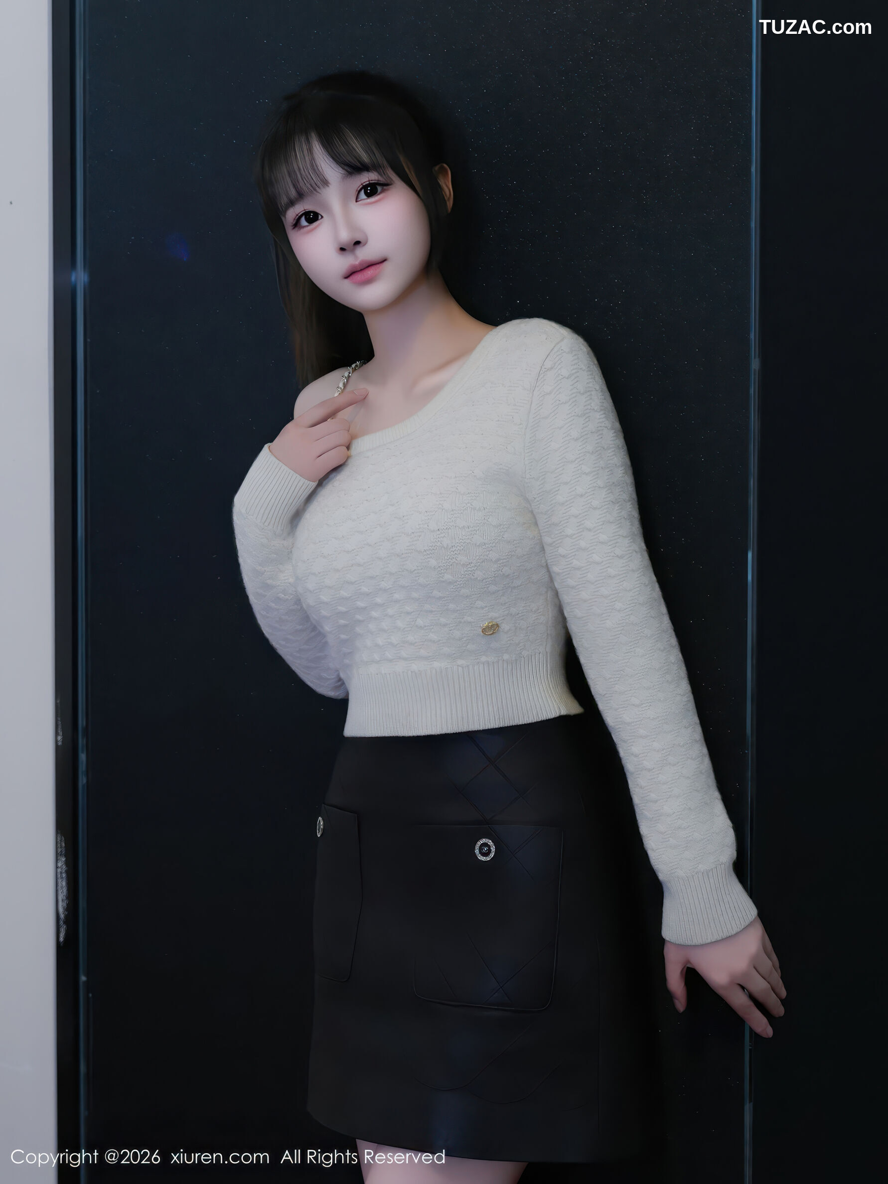XiuRen秀人网-11254-沈蜜儿-白T黑短裙黑丝-2026.01.21