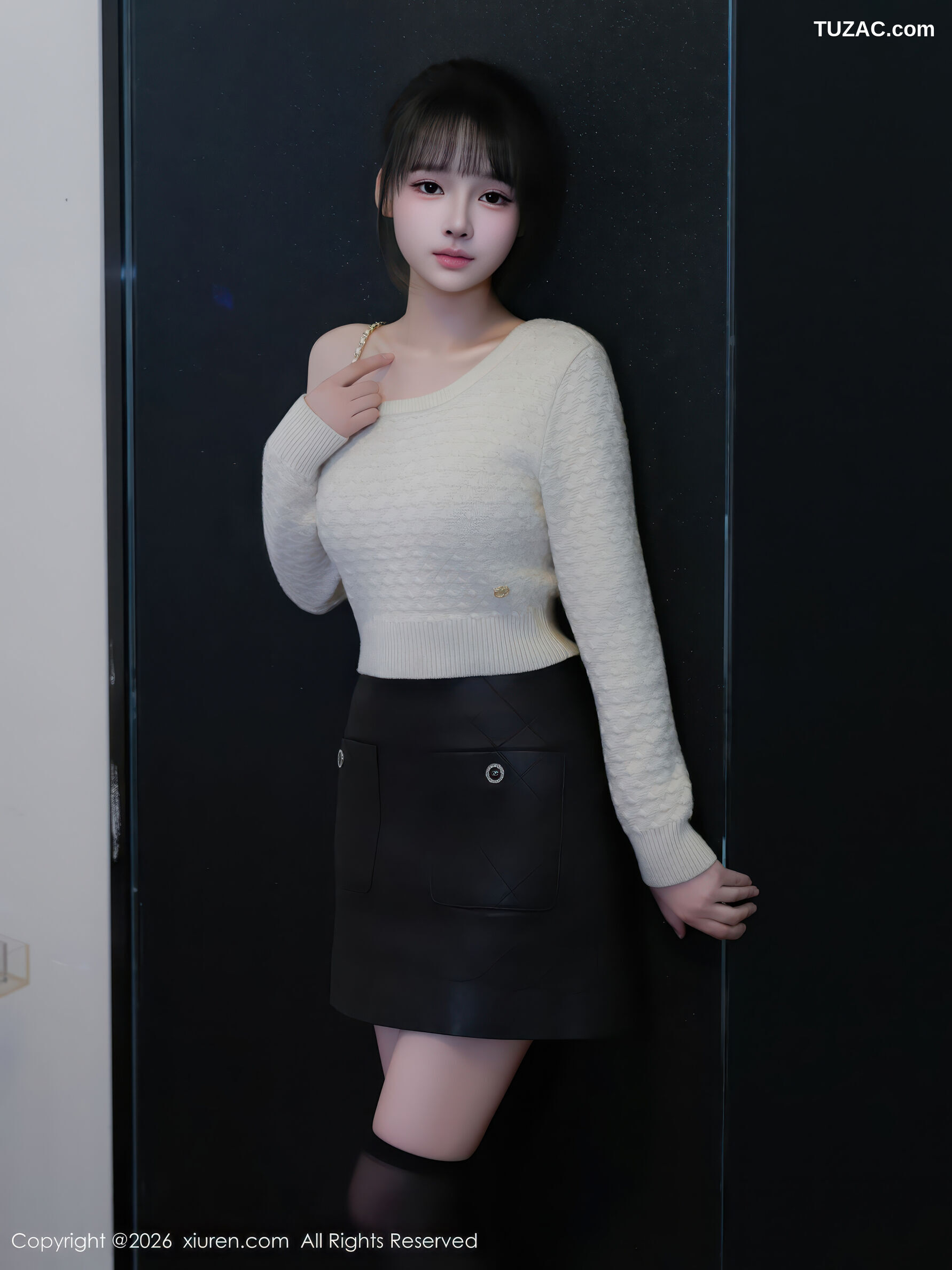 XiuRen秀人网-11254-沈蜜儿-白T黑短裙黑丝-2026.01.21