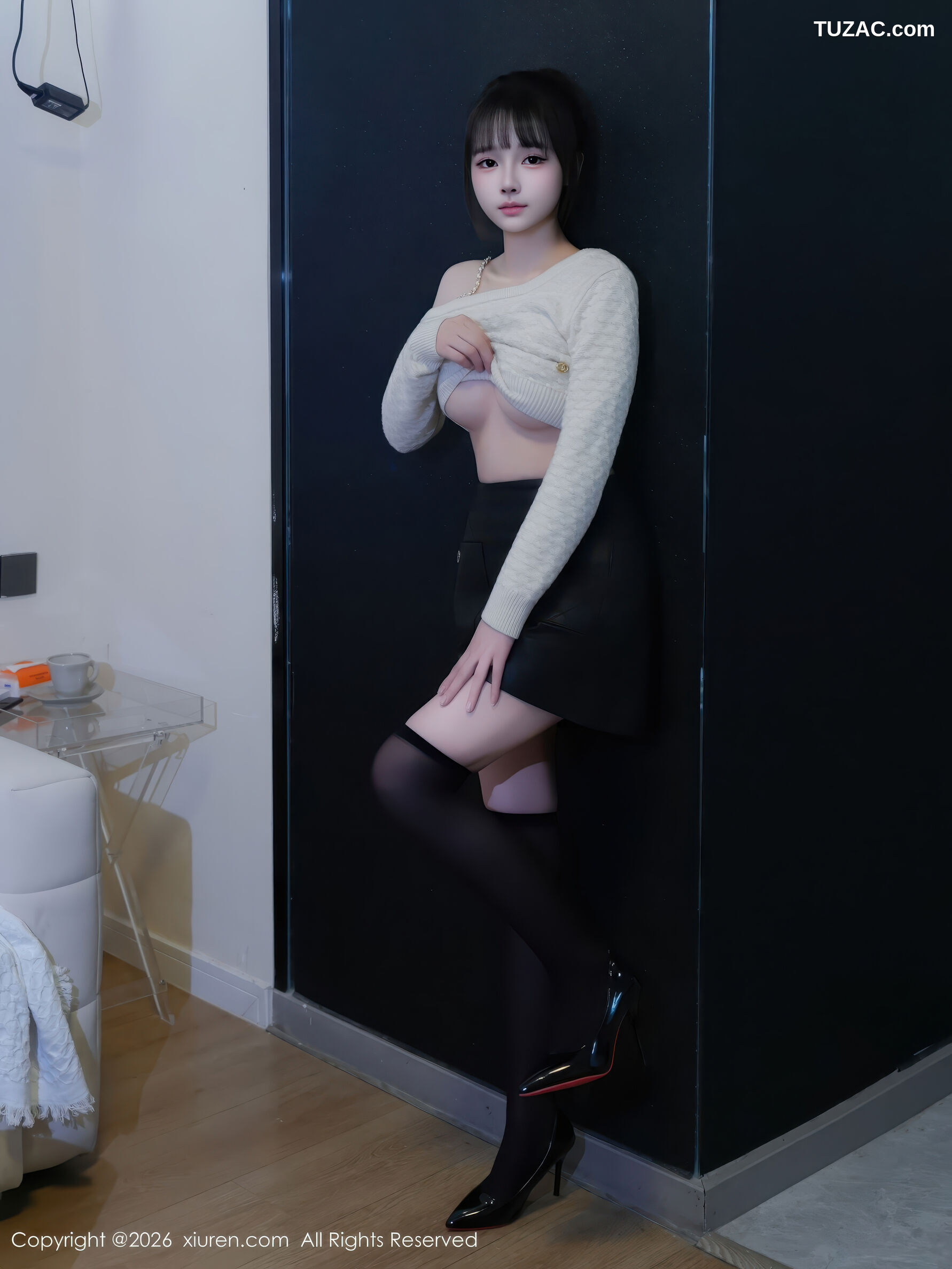 XiuRen秀人网-11254-沈蜜儿-白T黑短裙黑丝-2026.01.21