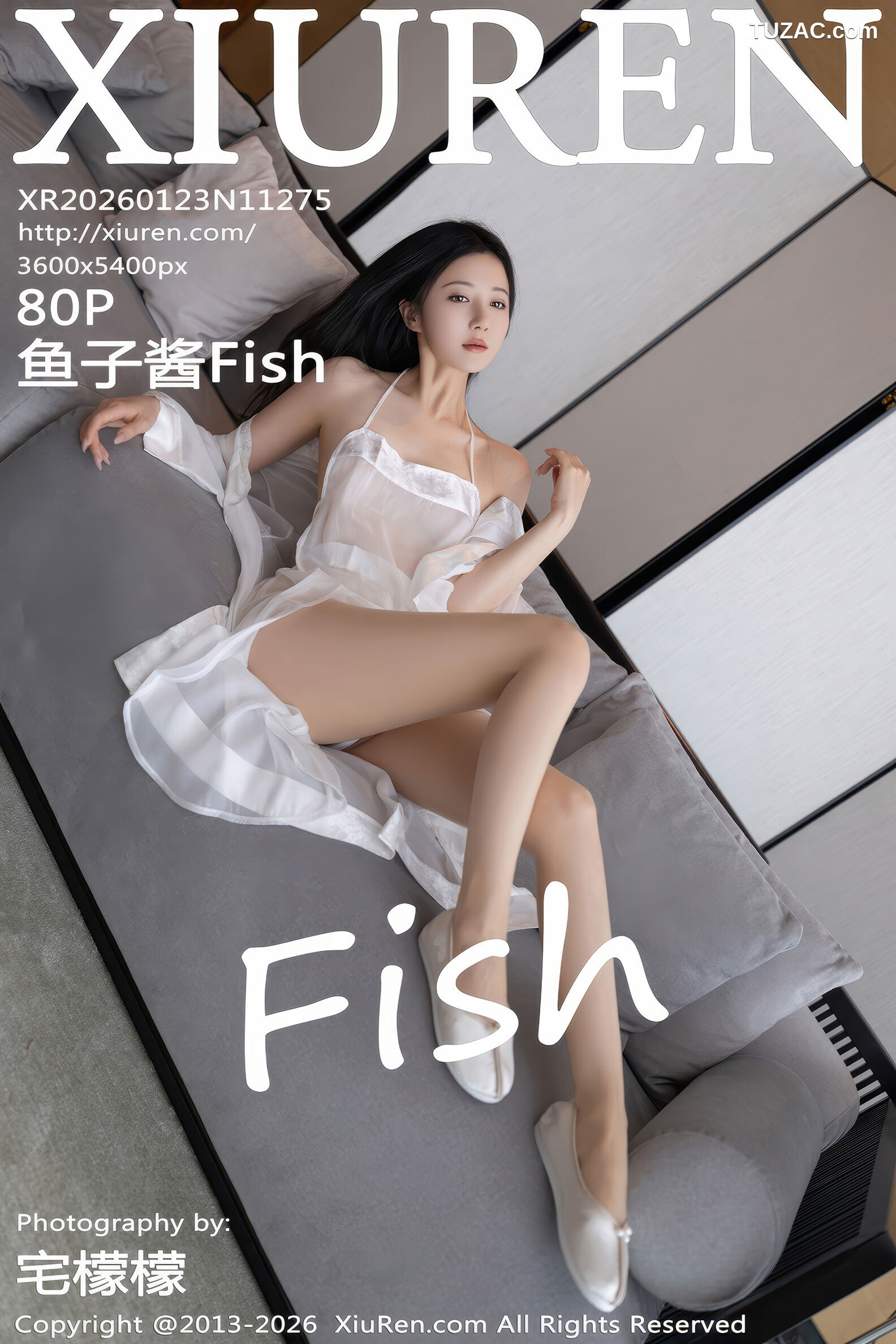 XiuRen秀人网-11275-鱼子酱Fish-白色浴袍轻透白肚兜白纱浴缸湿身-2026.01.23