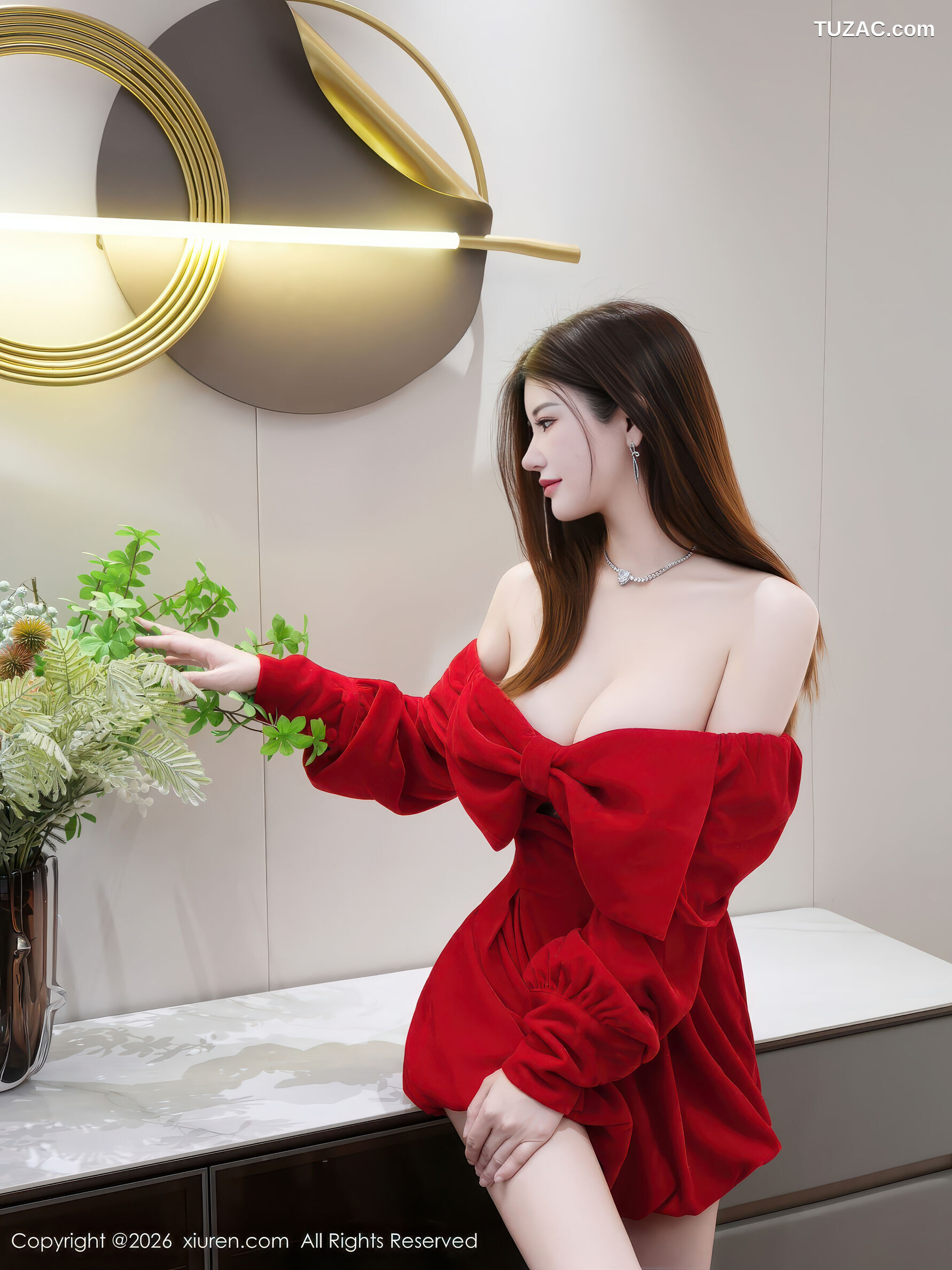 XiuRen秀人网-11280-苏甜橙子-红色连衣短裙-2026.01.27
