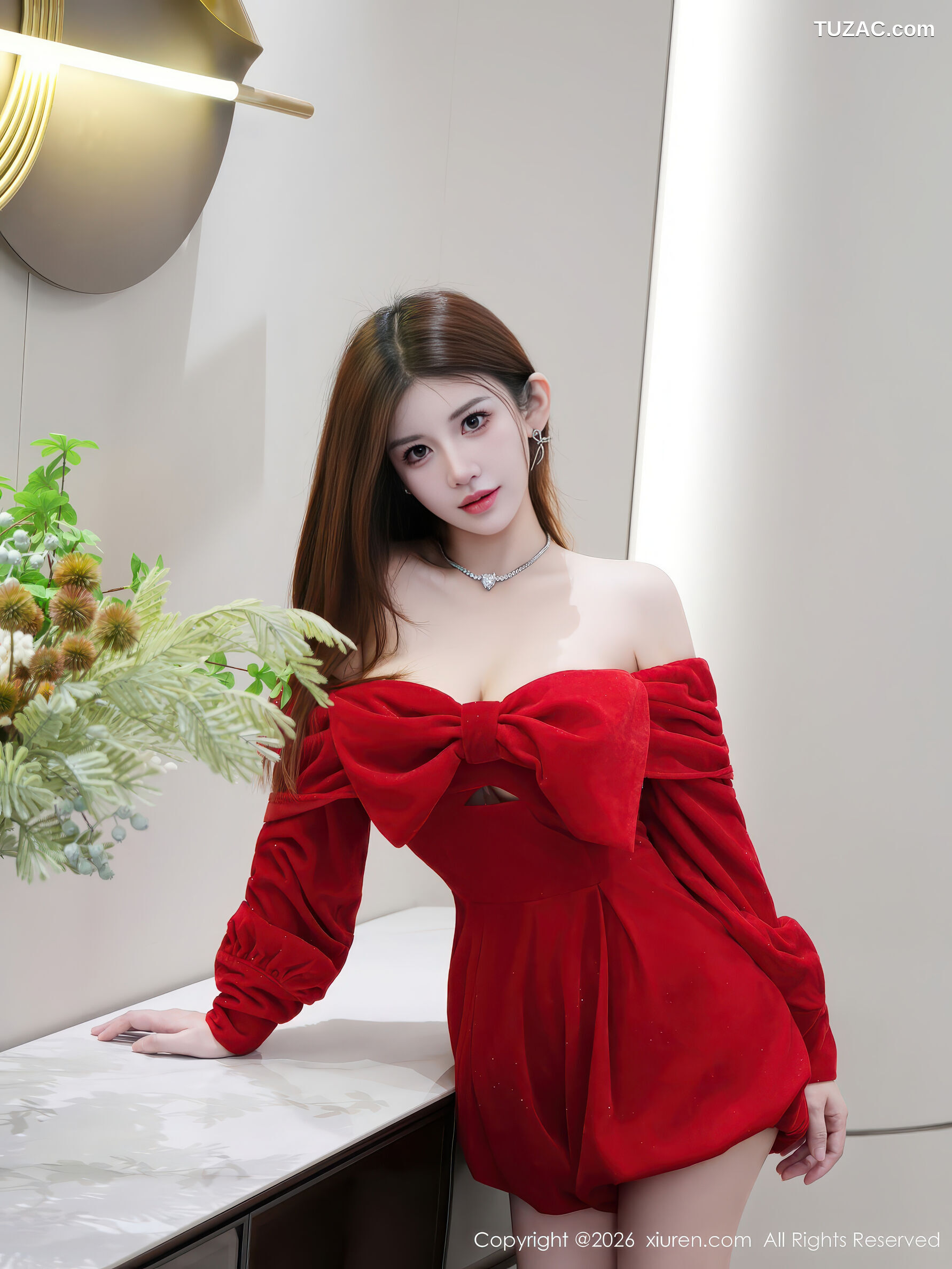 XiuRen秀人网-11280-苏甜橙子-红色连衣短裙-2026.01.27