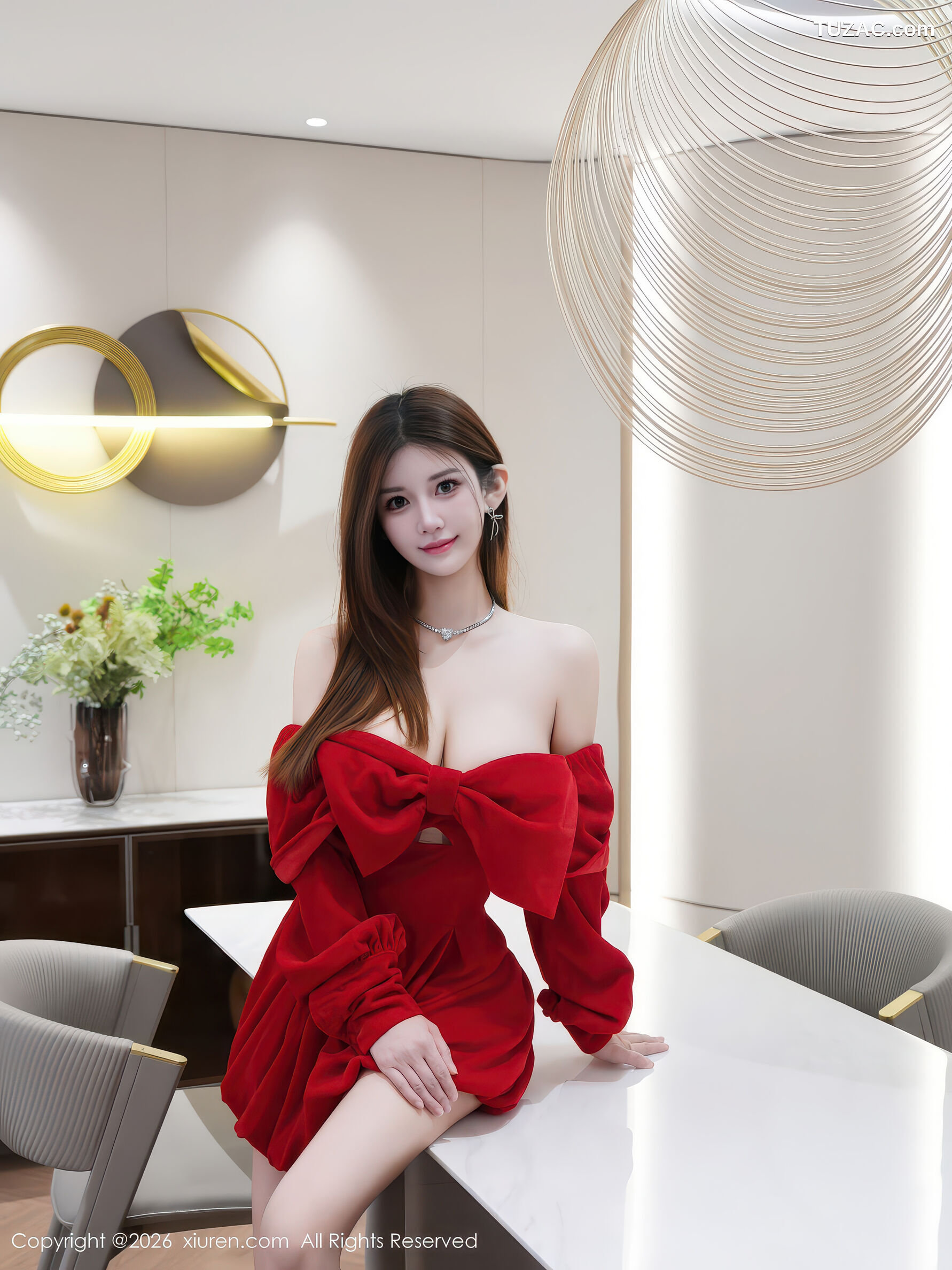 XiuRen秀人网-11280-苏甜橙子-红色连衣短裙-2026.01.27
