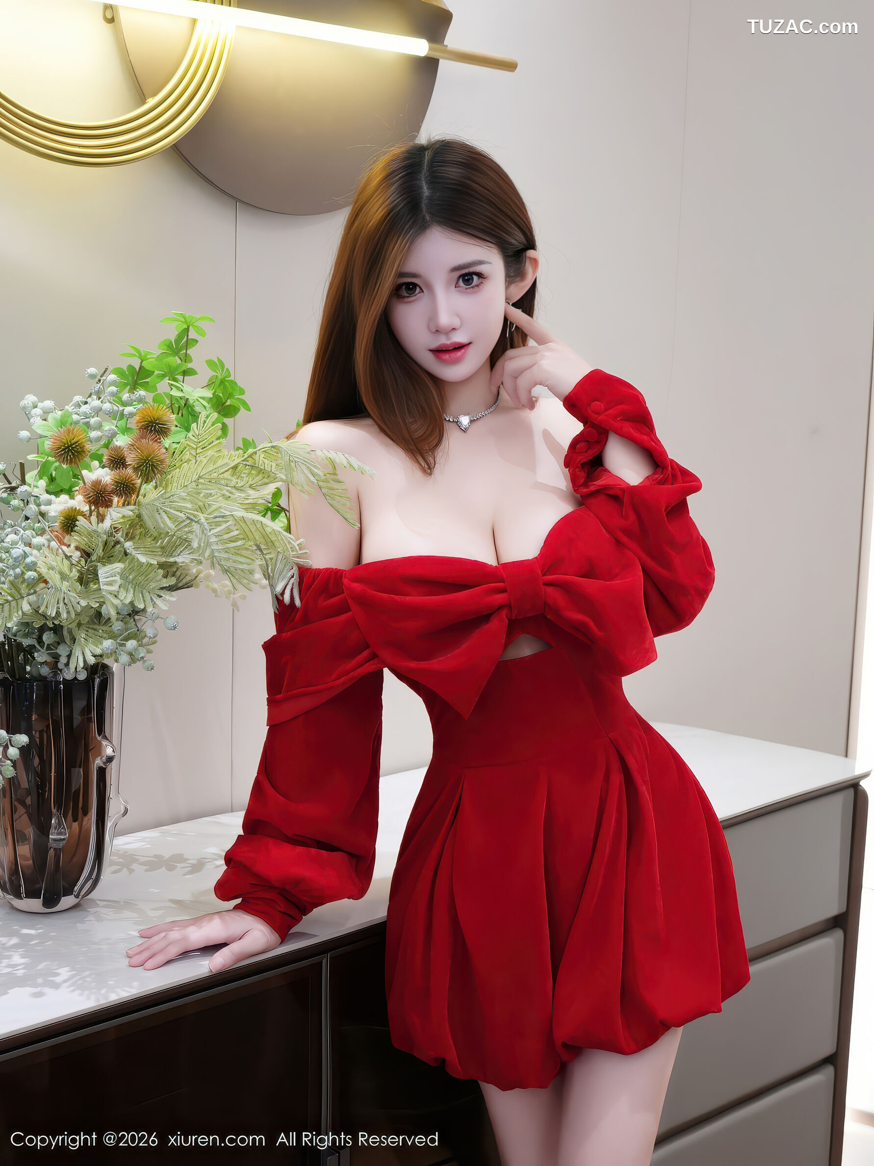 XiuRen秀人网-11280-苏甜橙子-红色连衣短裙-2026.01.27