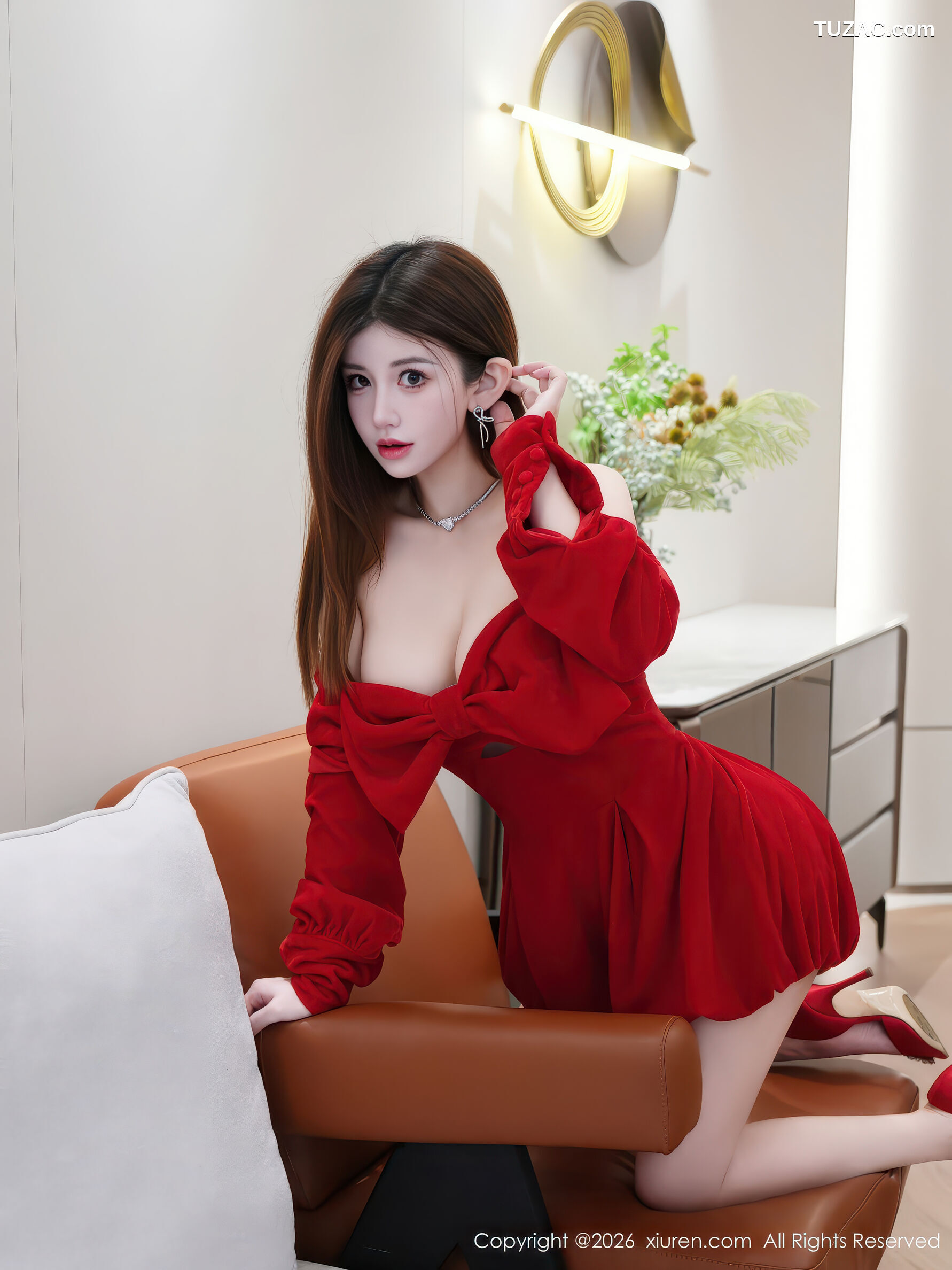 XiuRen秀人网-11280-苏甜橙子-红色连衣短裙-2026.01.27