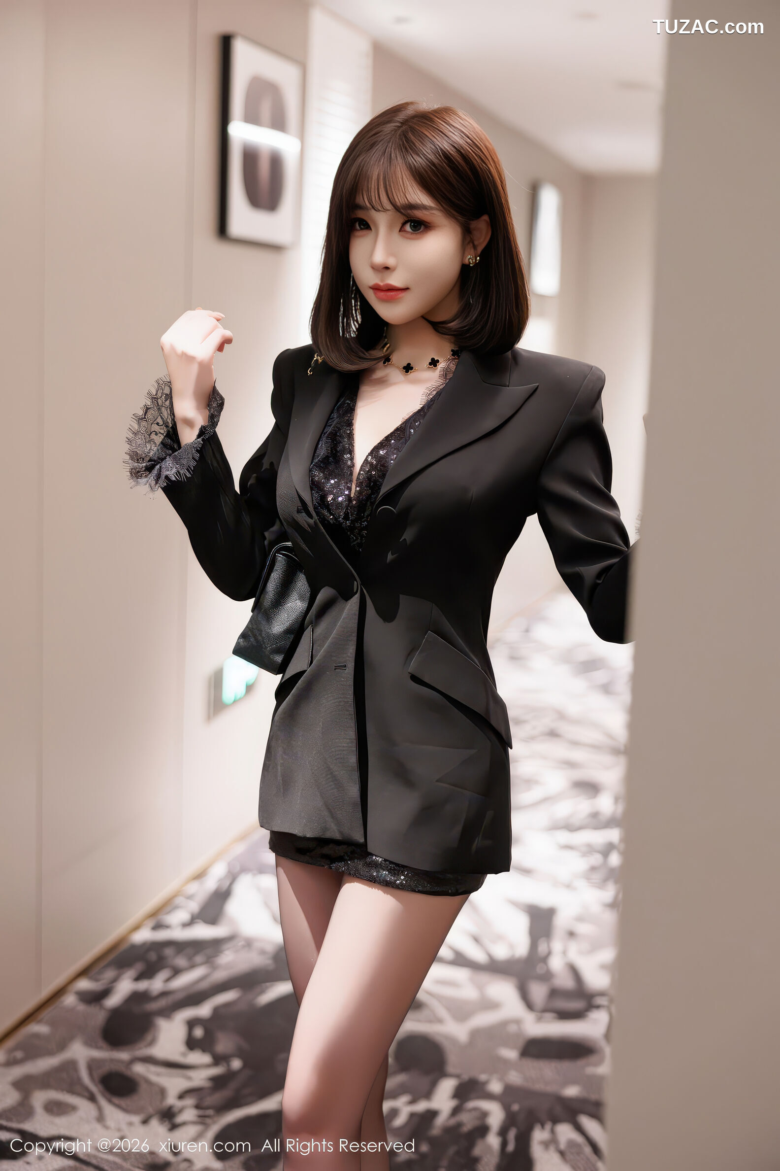 XiuRen秀人网-11281-莉芝荔枝-御姐黑西装情趣内衣黑丝-2026.01.27