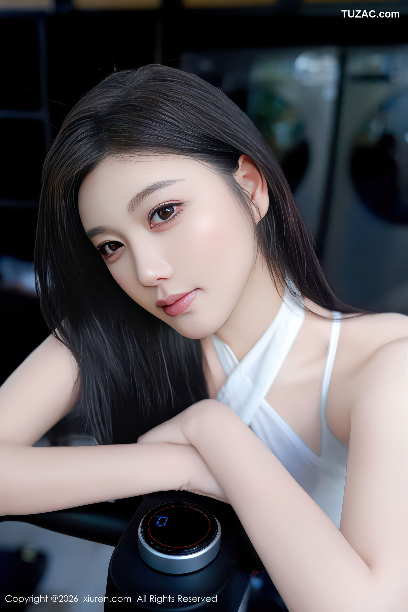 XiuRen秀人网-11287-杨晨晨-白色运动背心蓝色瑜伽裤-白色情趣内衣-2026.01.28