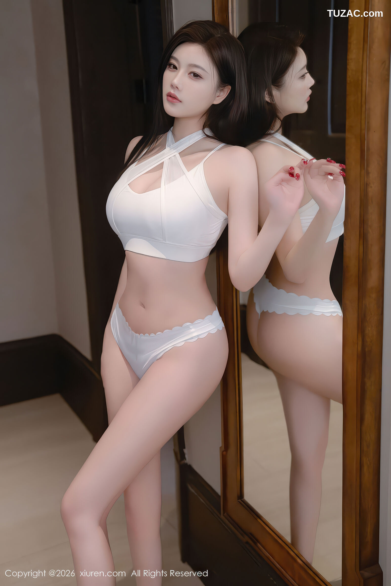 XiuRen秀人网-11287-杨晨晨-白色运动背心蓝色瑜伽裤-白色情趣内衣-2026.01.28