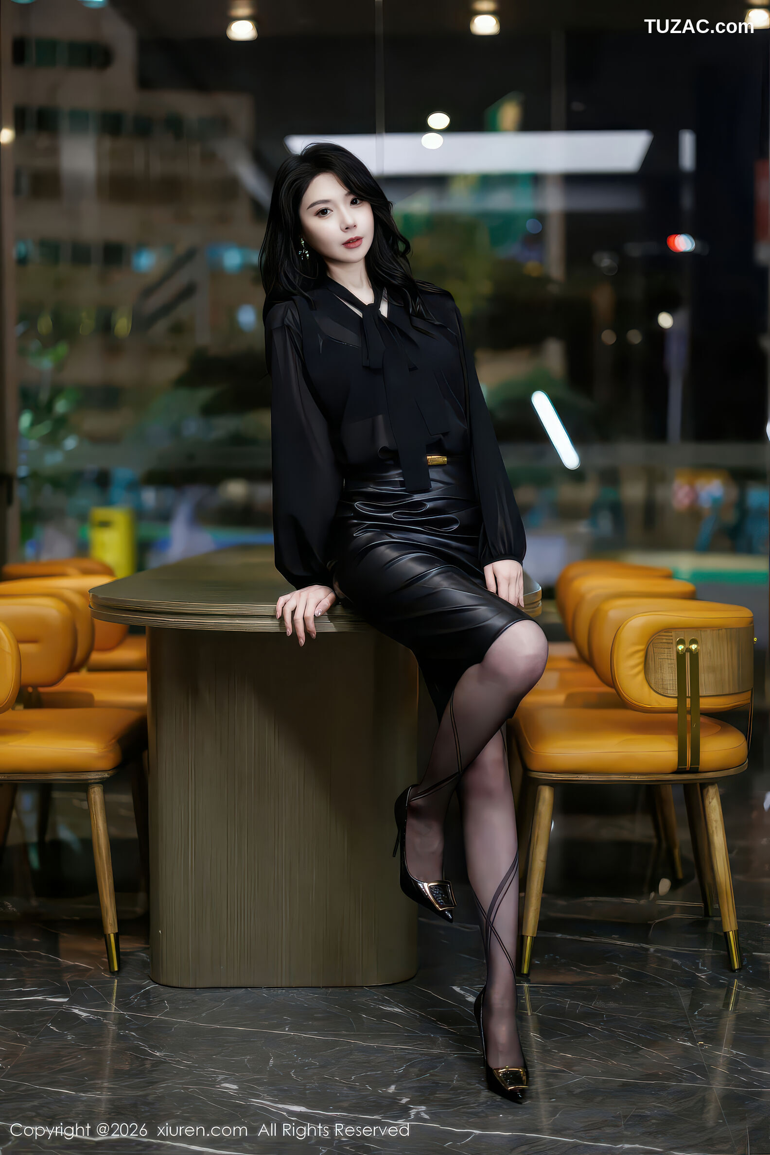 XiuRen秀人网-11291-梦心玥-黑衫黑色皮裙黑丝高跟-2026.01.29