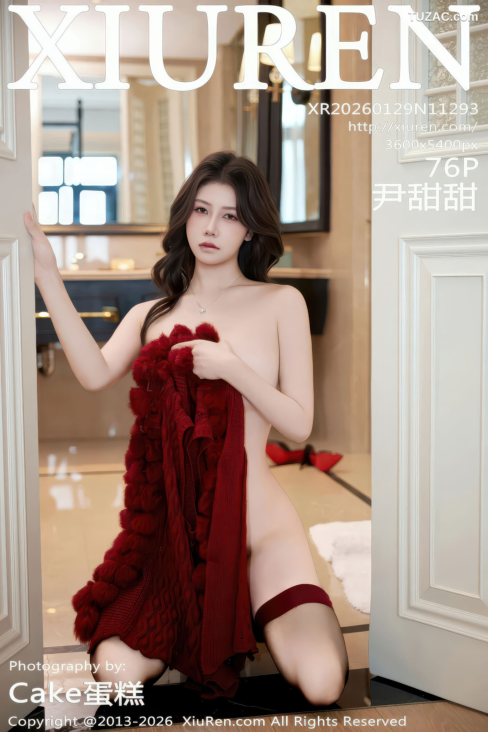 XiuRen秀人网-11293-尹甜甜-街拍红色毛衣牛仔裤黑丝-2026.01.29