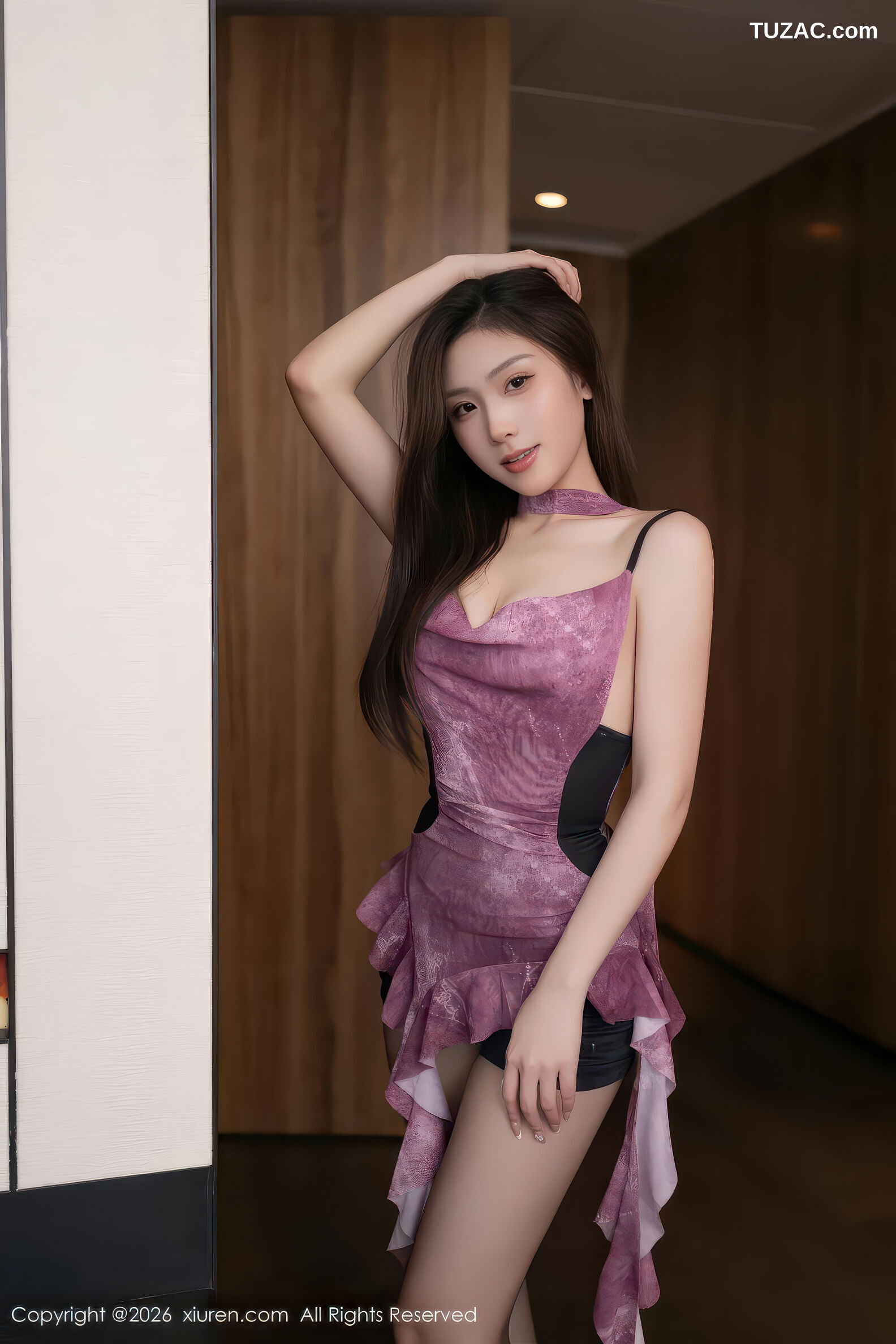 XiuRen秀人网-11297-刘婷婷-紫色连衣裙黑丝-2026.01.30