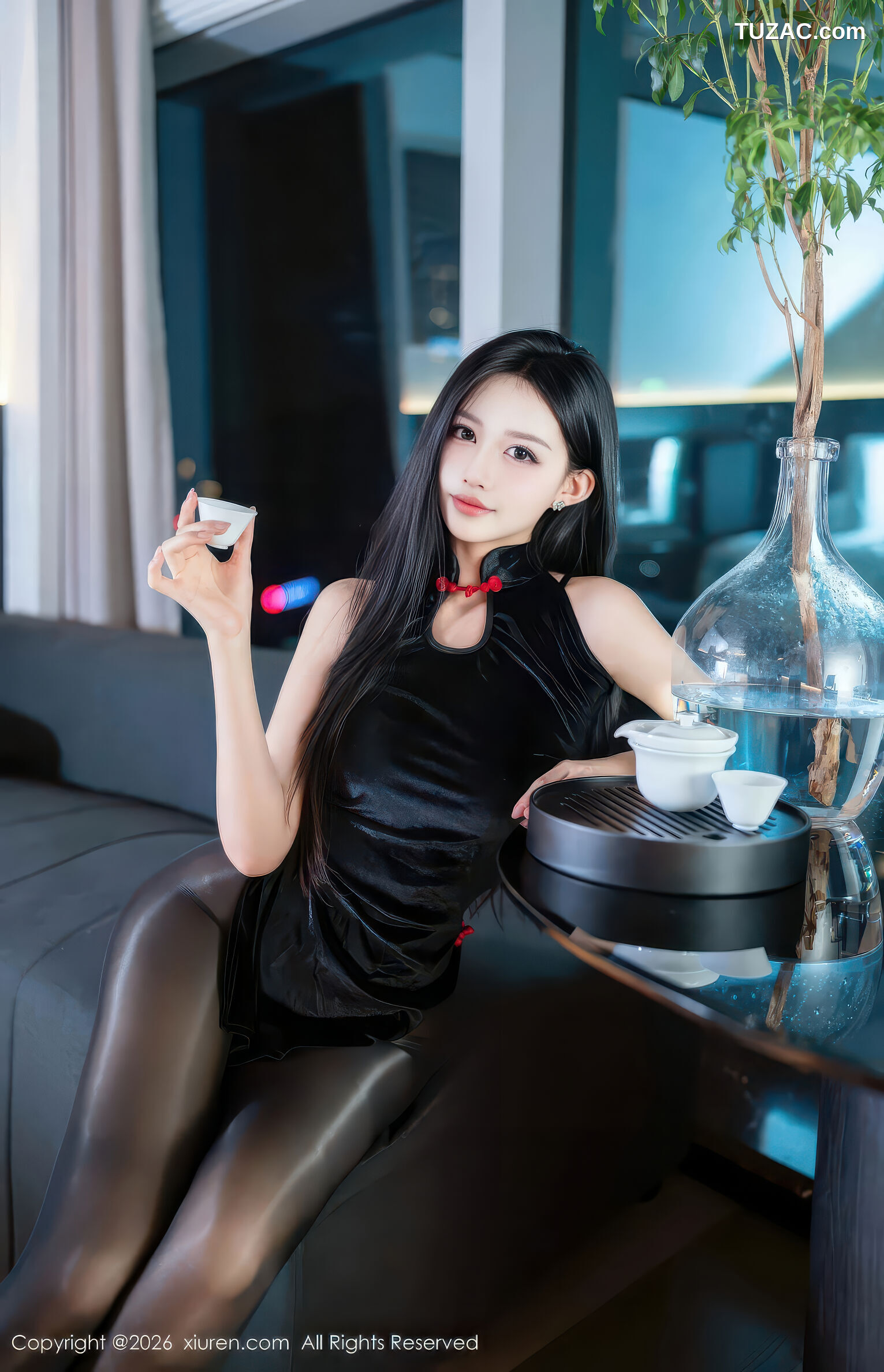 XiuRen秀人网-11300-shelly诗莉吖-黑色情趣短旗袍黑丝-2026.01.30