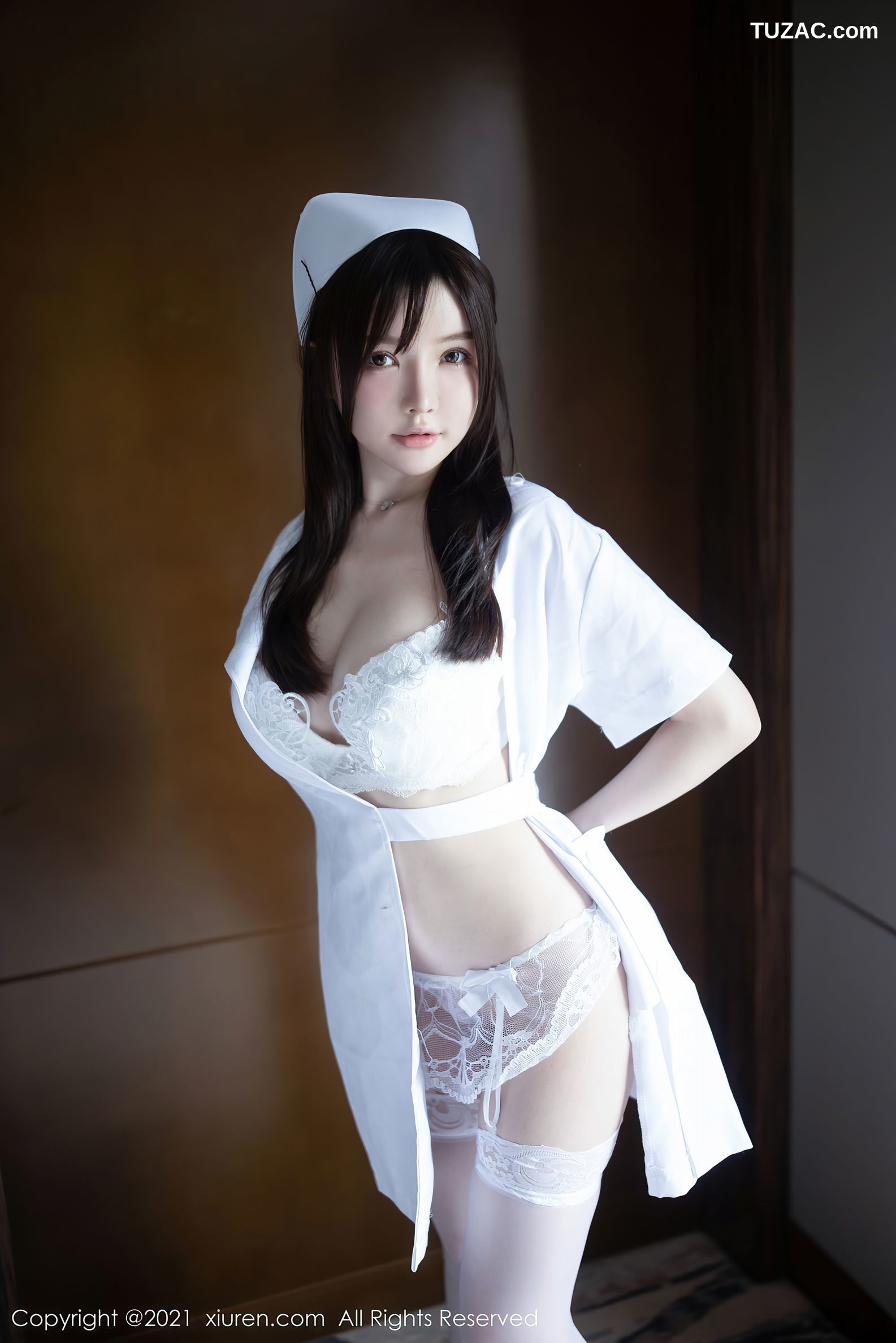 XiuRen秀人网-3114-糯美子MINIbabe-洁白护士制服主题蕾丝内衣-2021.02.20