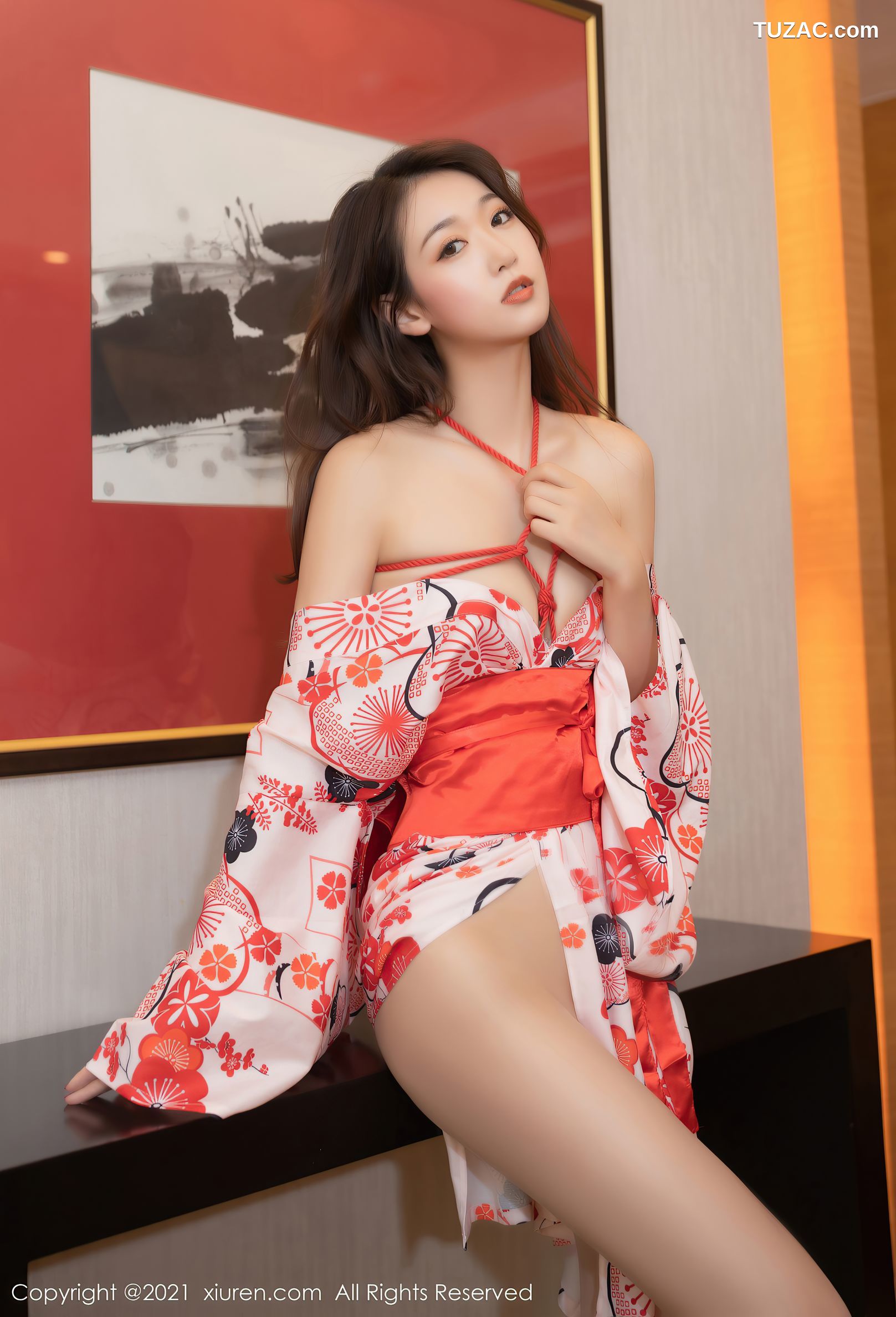 XiuRen秀人网-3507-唐安琪-澳门旅拍-和服下情趣捆绑-2021.06.04