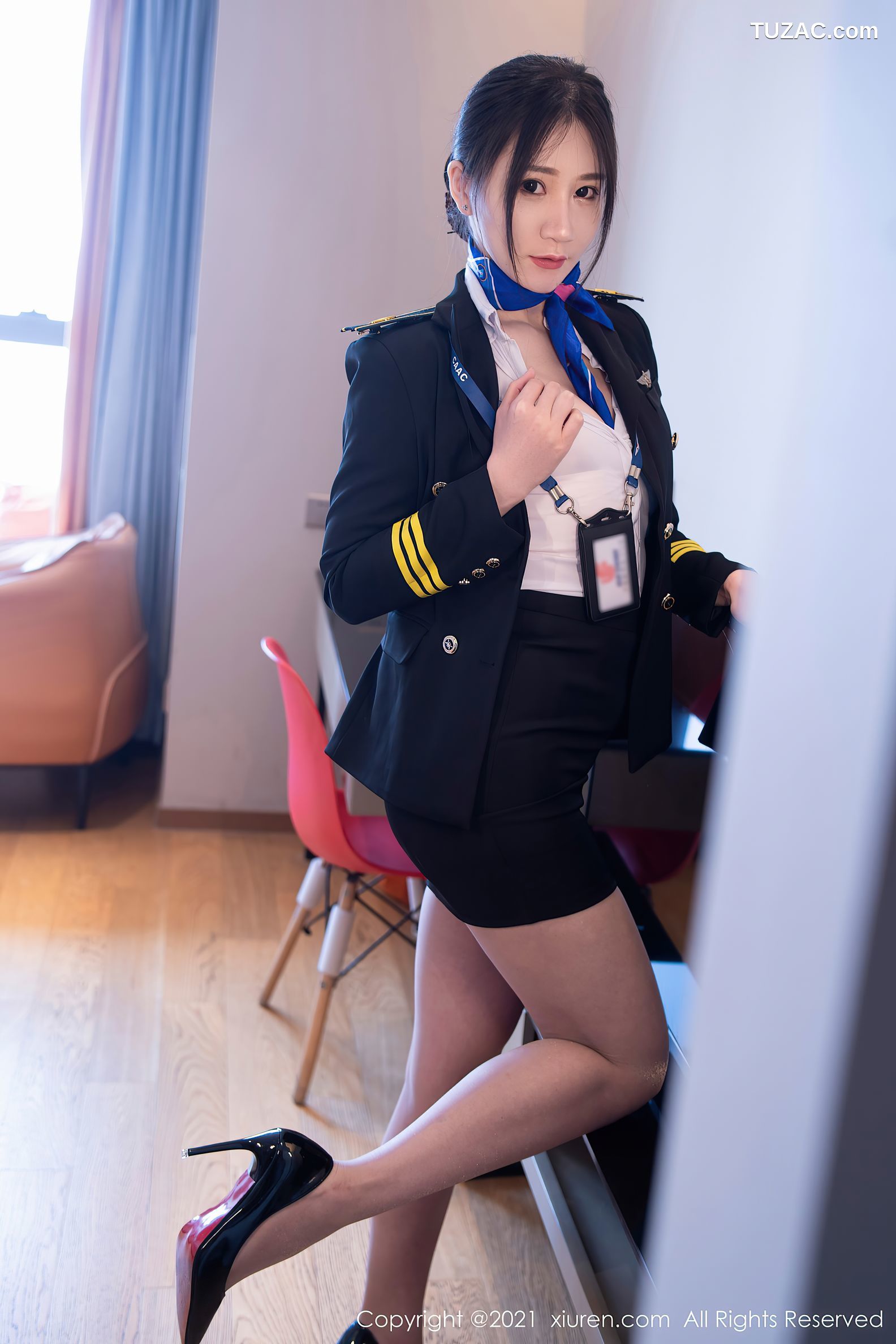 XiuRen秀人网-3839-顾乔楠Cora-机长御姐制服主题丰乳肥臀-2021.08.24