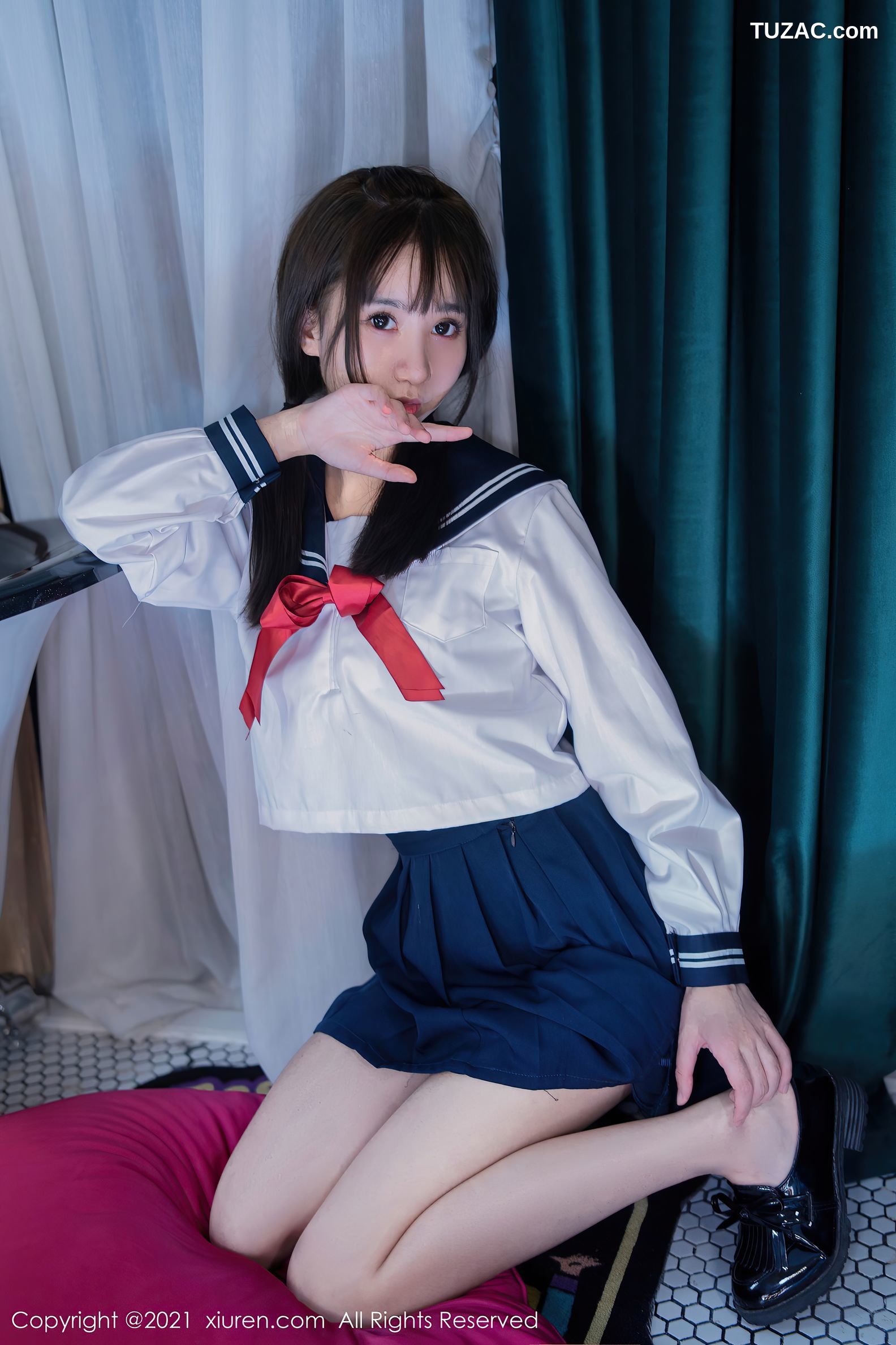 XiuRen秀人网-4108-小果冻儿-JK制服高叉连体衣牛奶湿身-2021.10.25