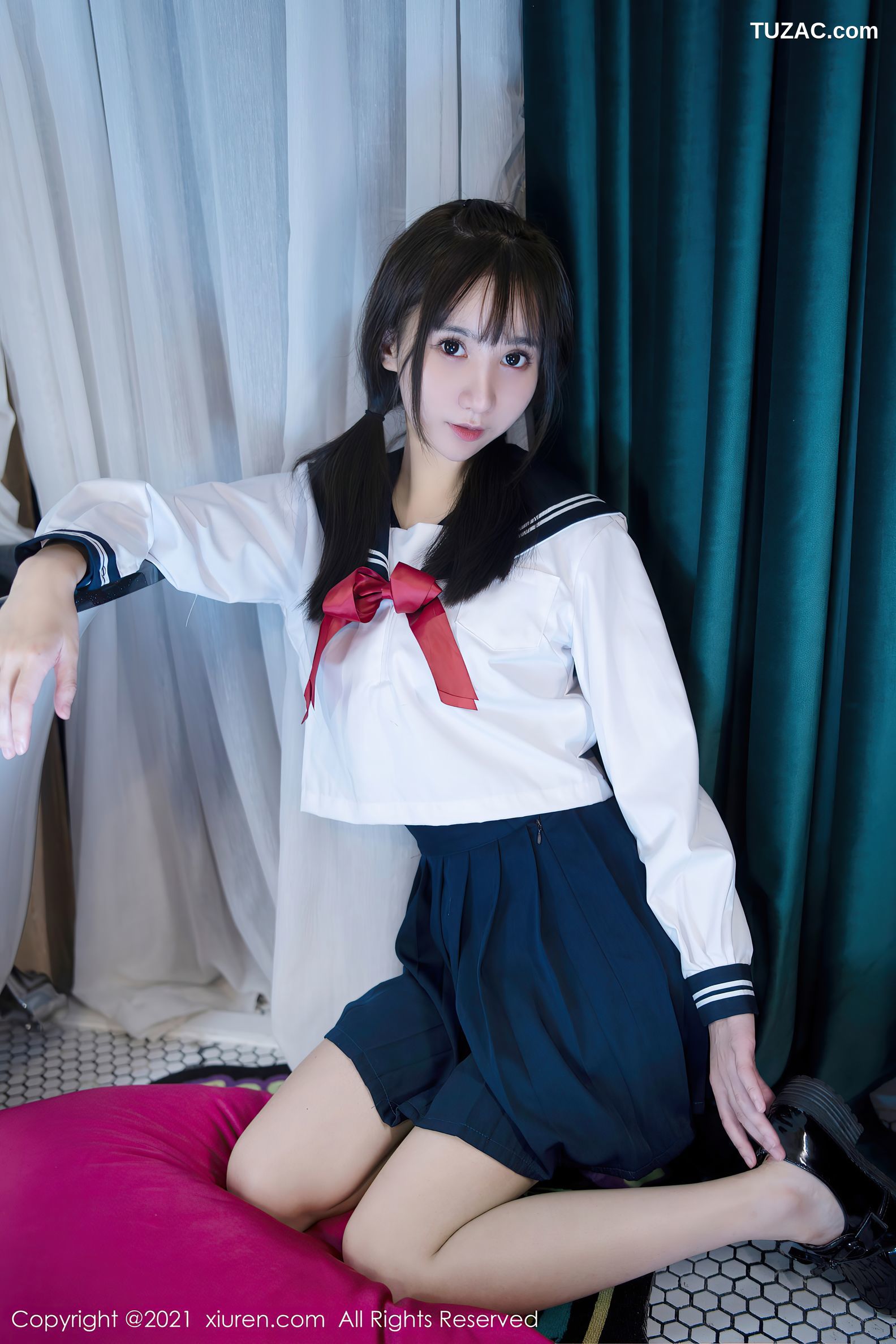 XiuRen秀人网-4108-小果冻儿-JK制服高叉连体衣牛奶湿身-2021.10.25